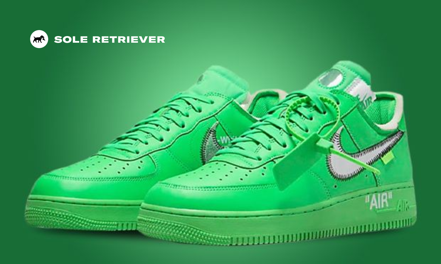 Nike off white Air Force 1 Low Brooklyn Light Green Spark