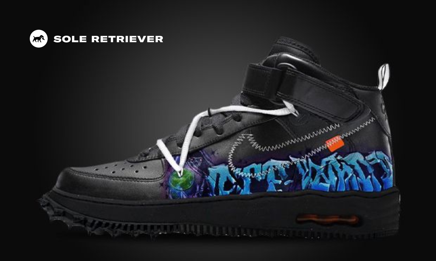 An All-Black Off-White x Nike Air Force 1 Mid Graffiti Is Revealed