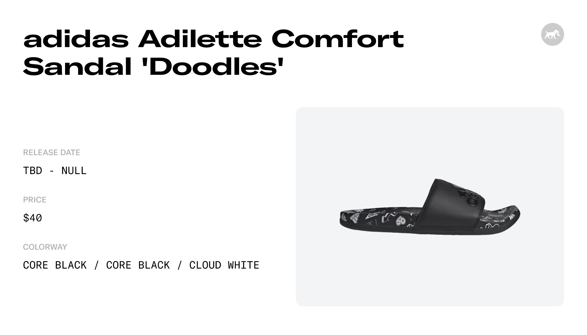 adidas Adilette Comfort Sandal 'Doodles' - IF3057 Raffles and Release Date