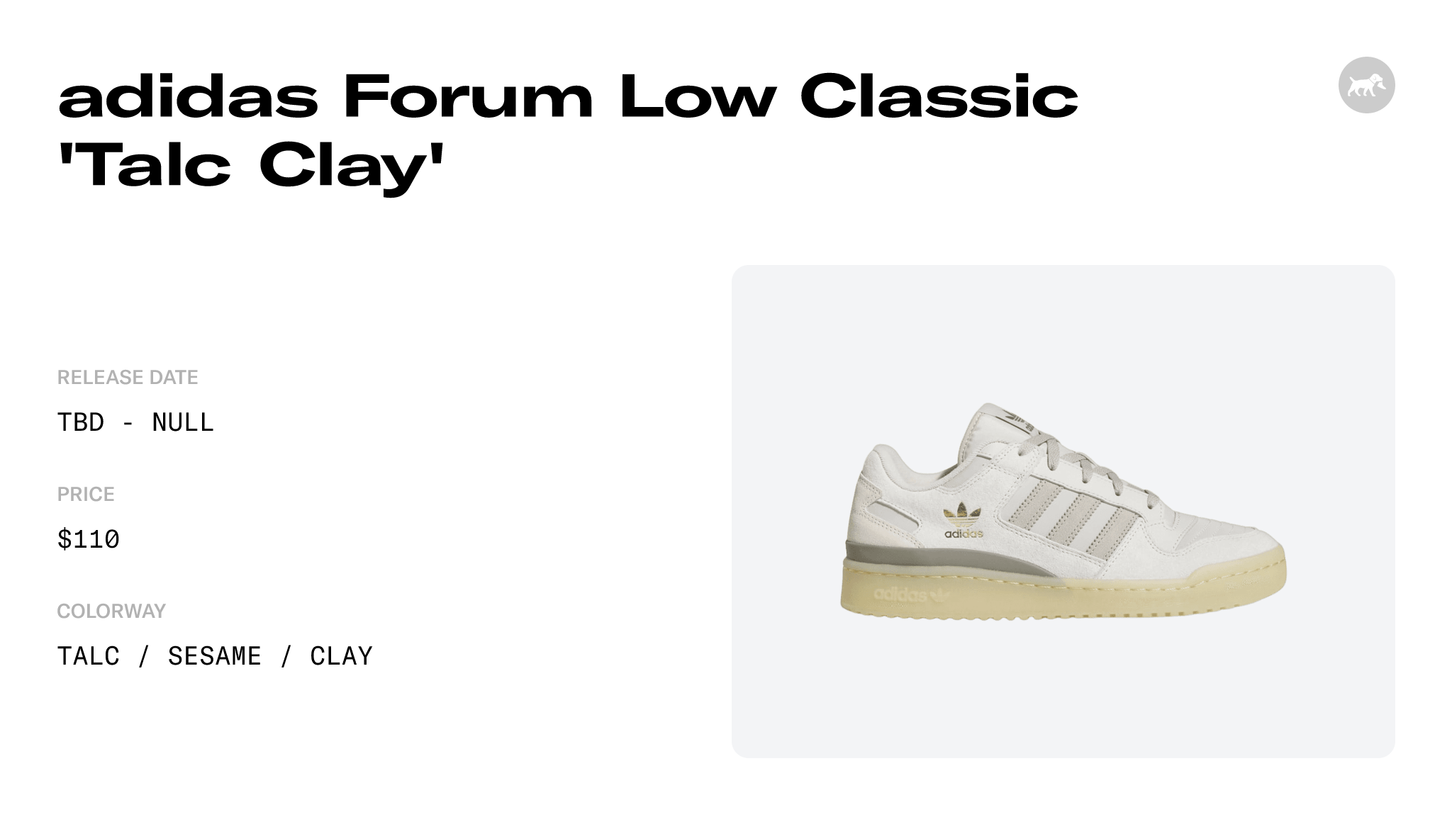 adidas Forum Low Classic 'Talc Clay' - HQ7096 Raffles and Release Date