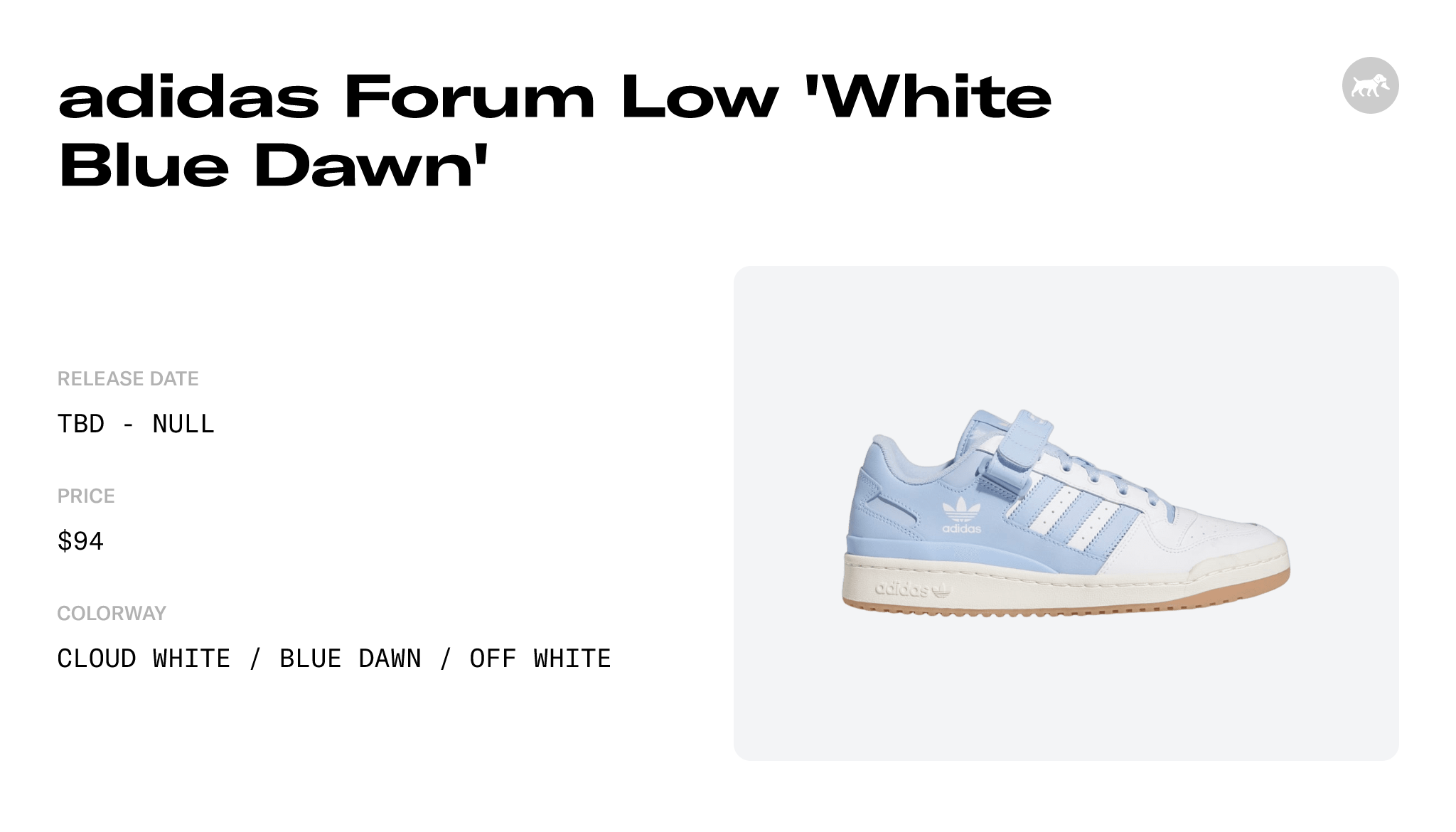 adidas Forum Low 'White Blue Dawn' - GY0003 Raffles and Release Date