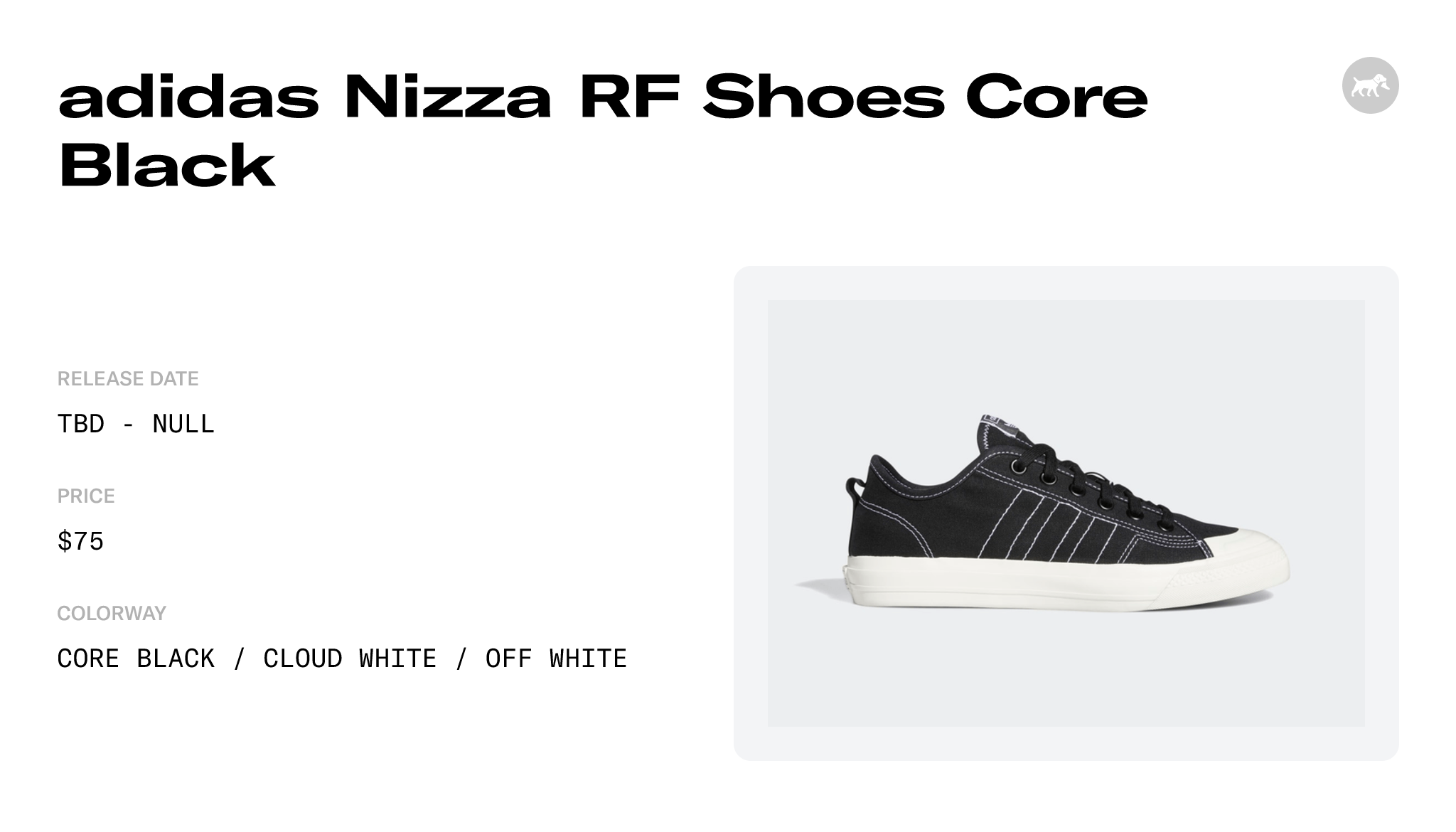 adidas Nizza RF Shoes Core Black - EE5599 Raffles and Release Date