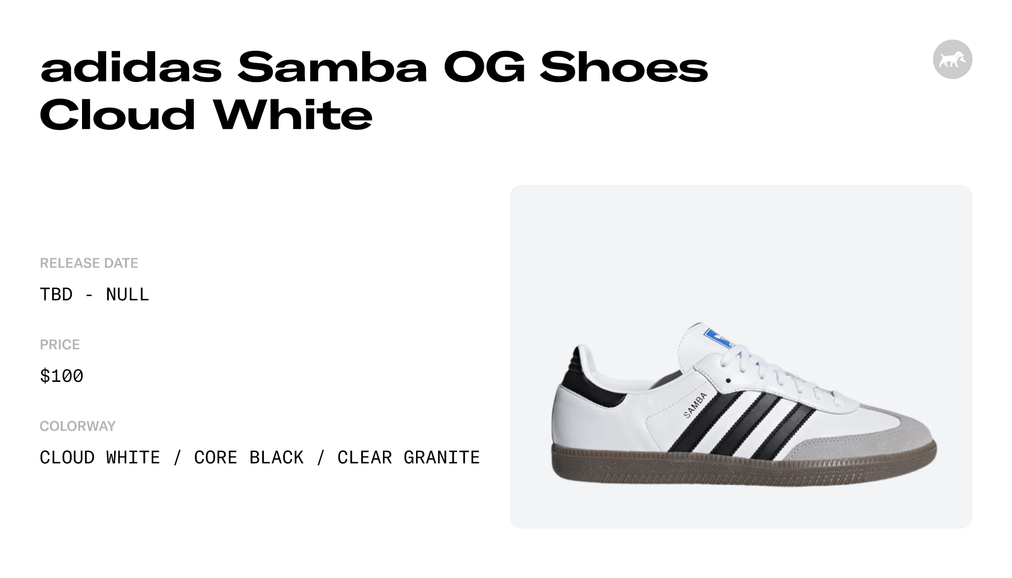 Adidas Samba OG Cloud White Core Black