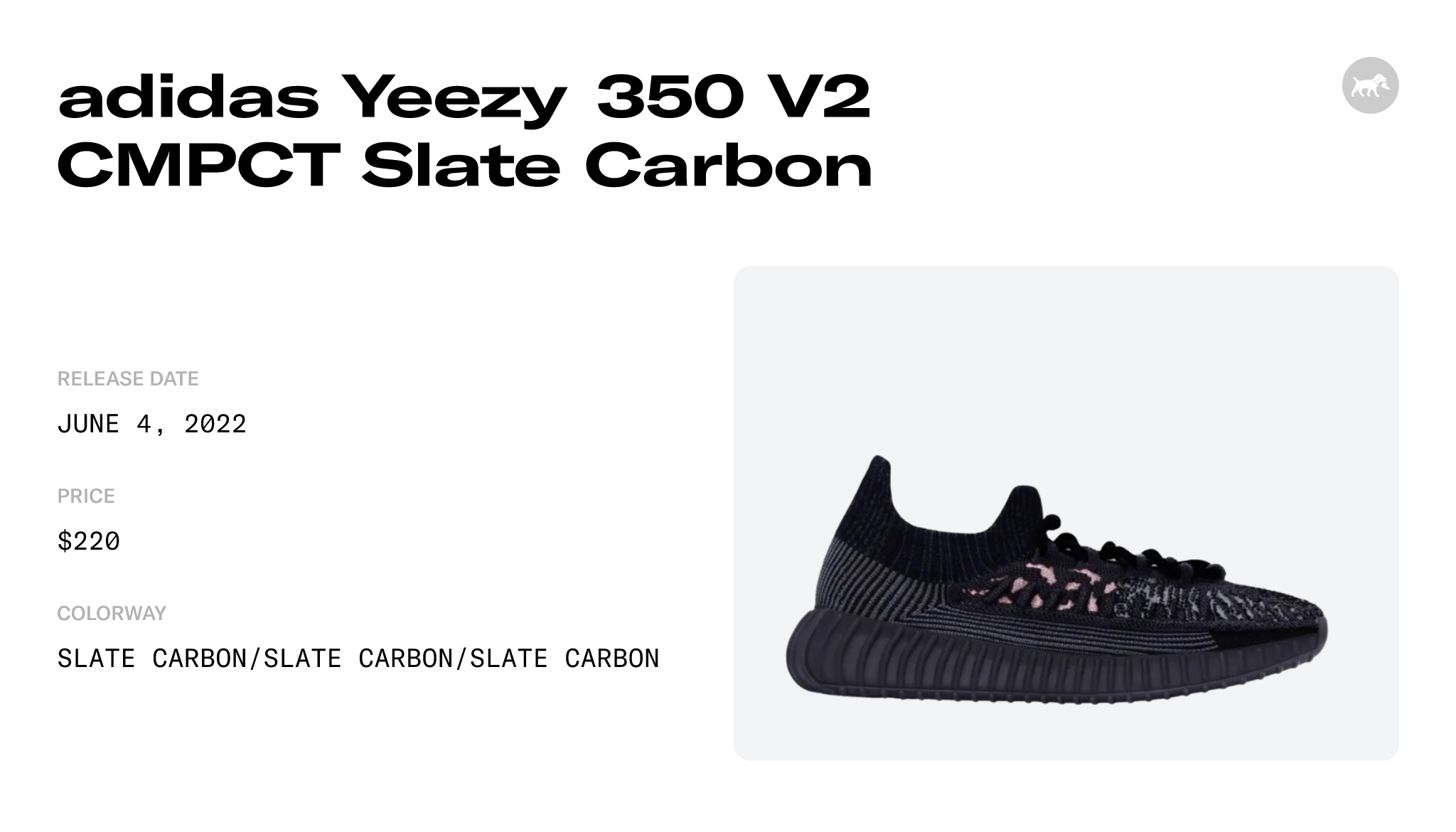adidas Yeezy 350 V2 CMPCT Slate Carbon - HQ6319 Raffles and Release Date