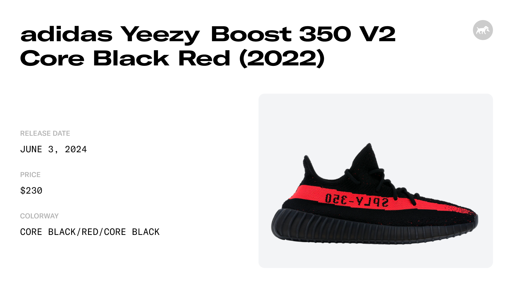 Adidas Yeezy Boost 350 V2 - Core Black/Red • Price »