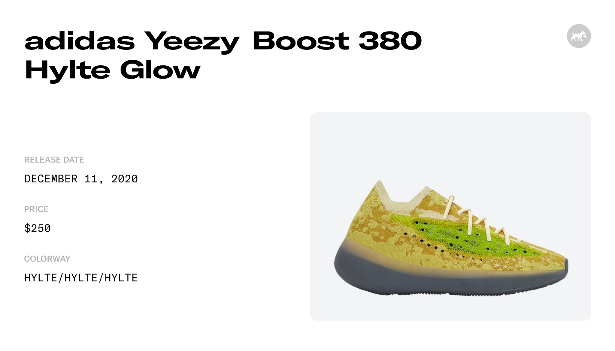 adidas Yeezy Boost 380 Hylte Glow Men's - FZ4994 - US