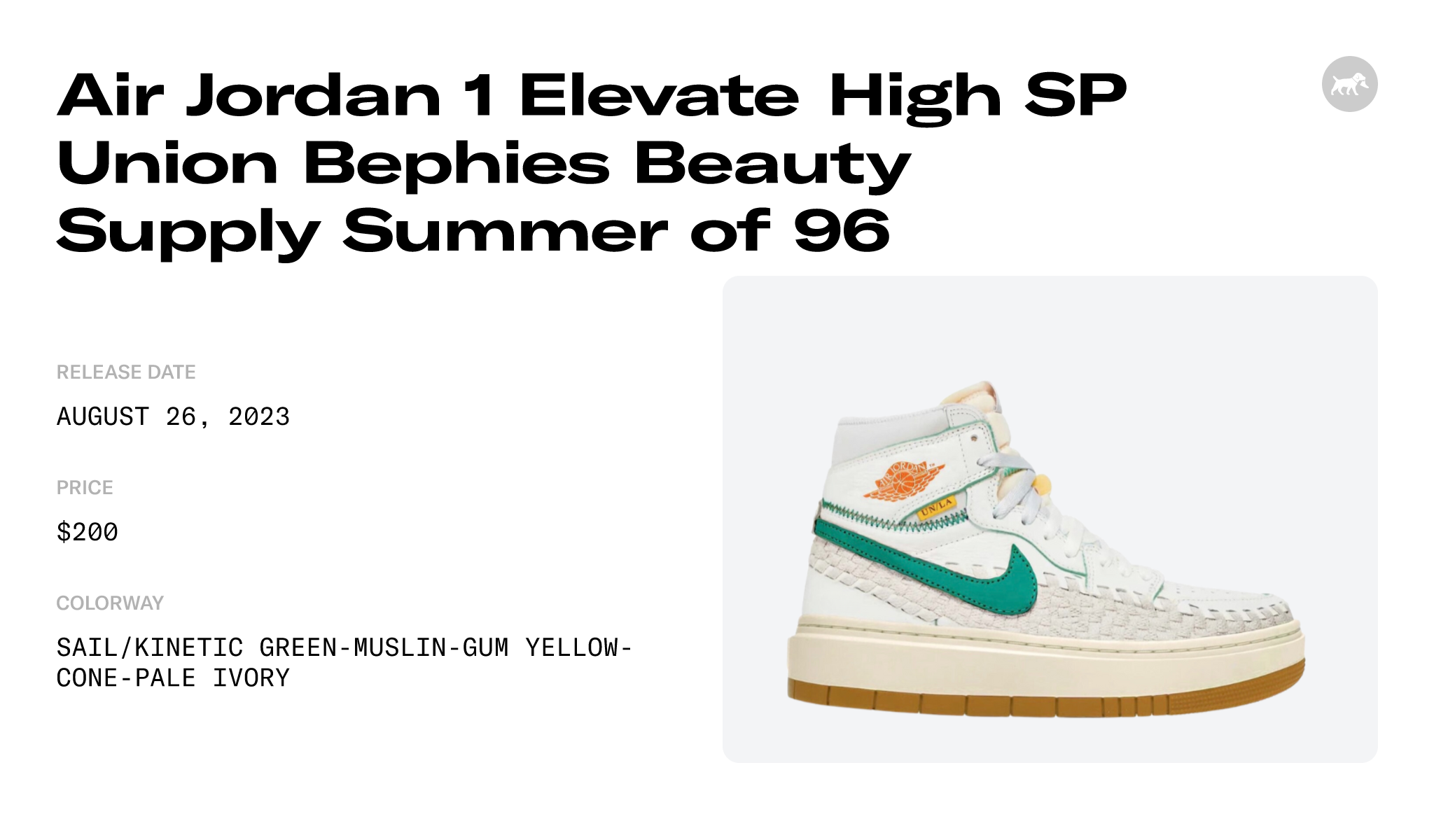 Air Jordan 1 Elevate High SP Union Bephies Beauty Supply Summer of