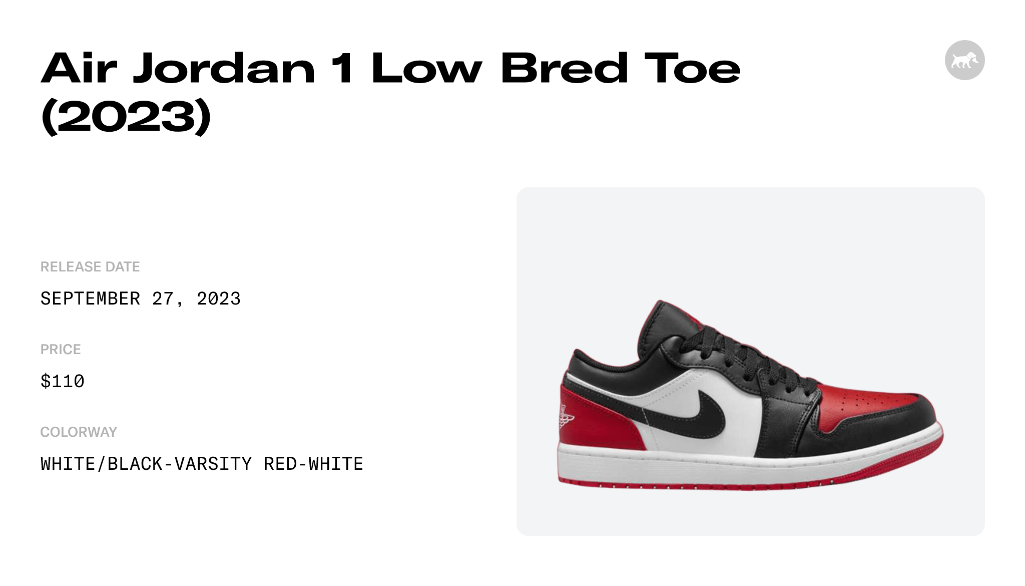 Air Jordan 1 Low Bred Toe (2023) - 553558-161 Raffles and Release Date
