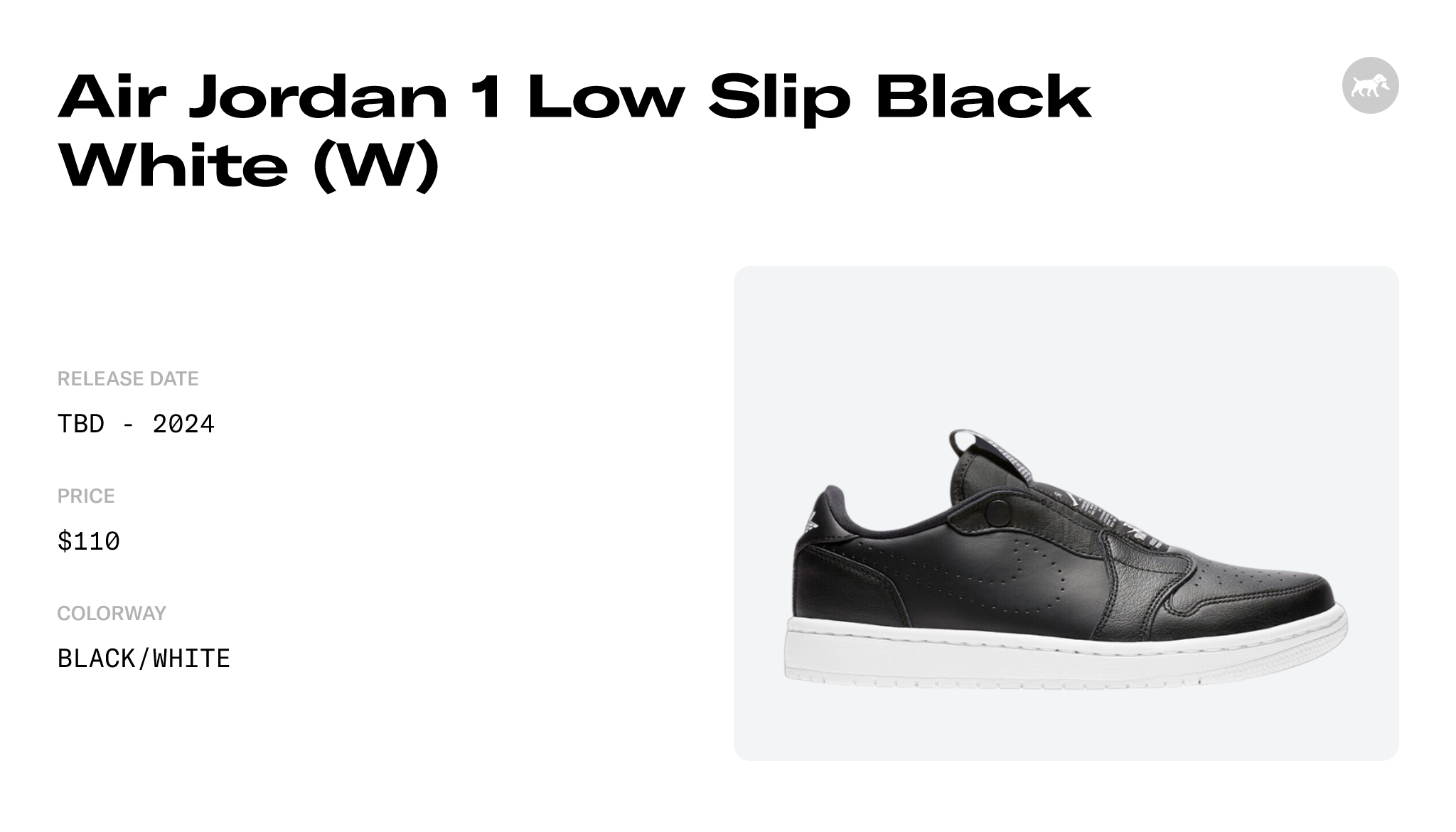 Air Jordan 1 Low Slip Black White (W) - AV3918-001 Raffles and Release Date