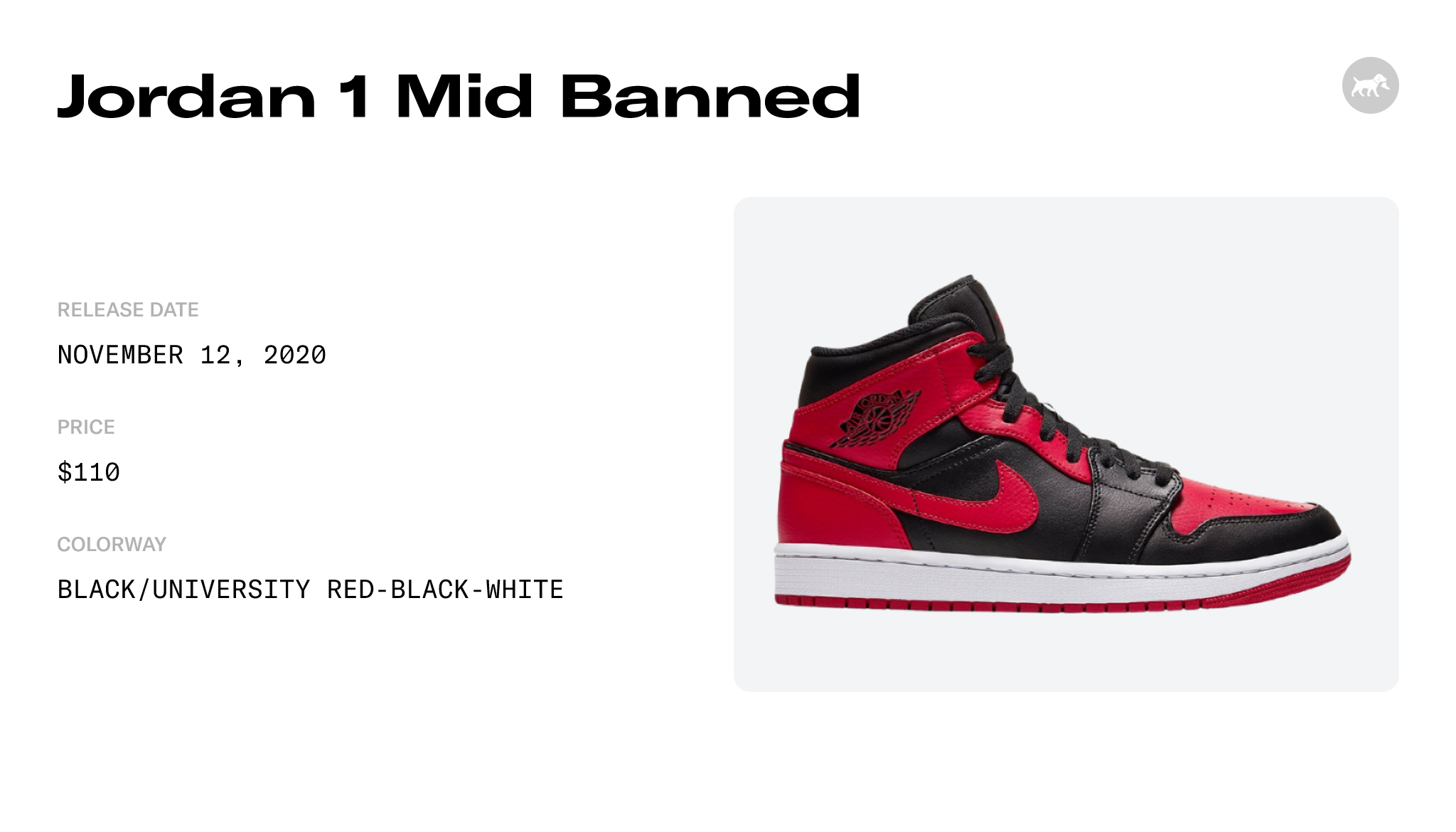 Air Jordan 1 Mid 'Banned' 2020 554724-074