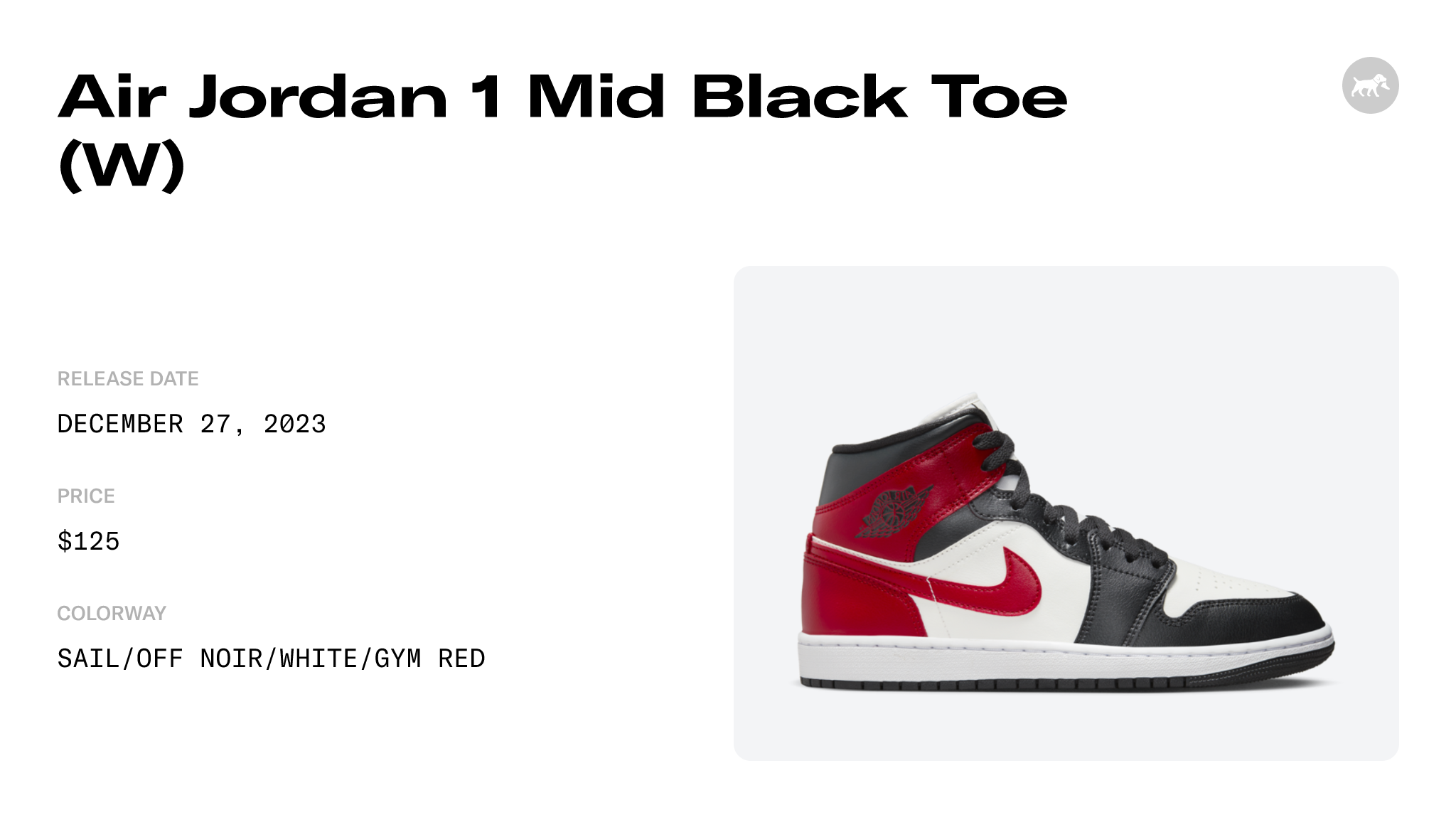 Air Jordan 1 Mid Black Toe (W) - BQ6472-160 Raffles and Release Date