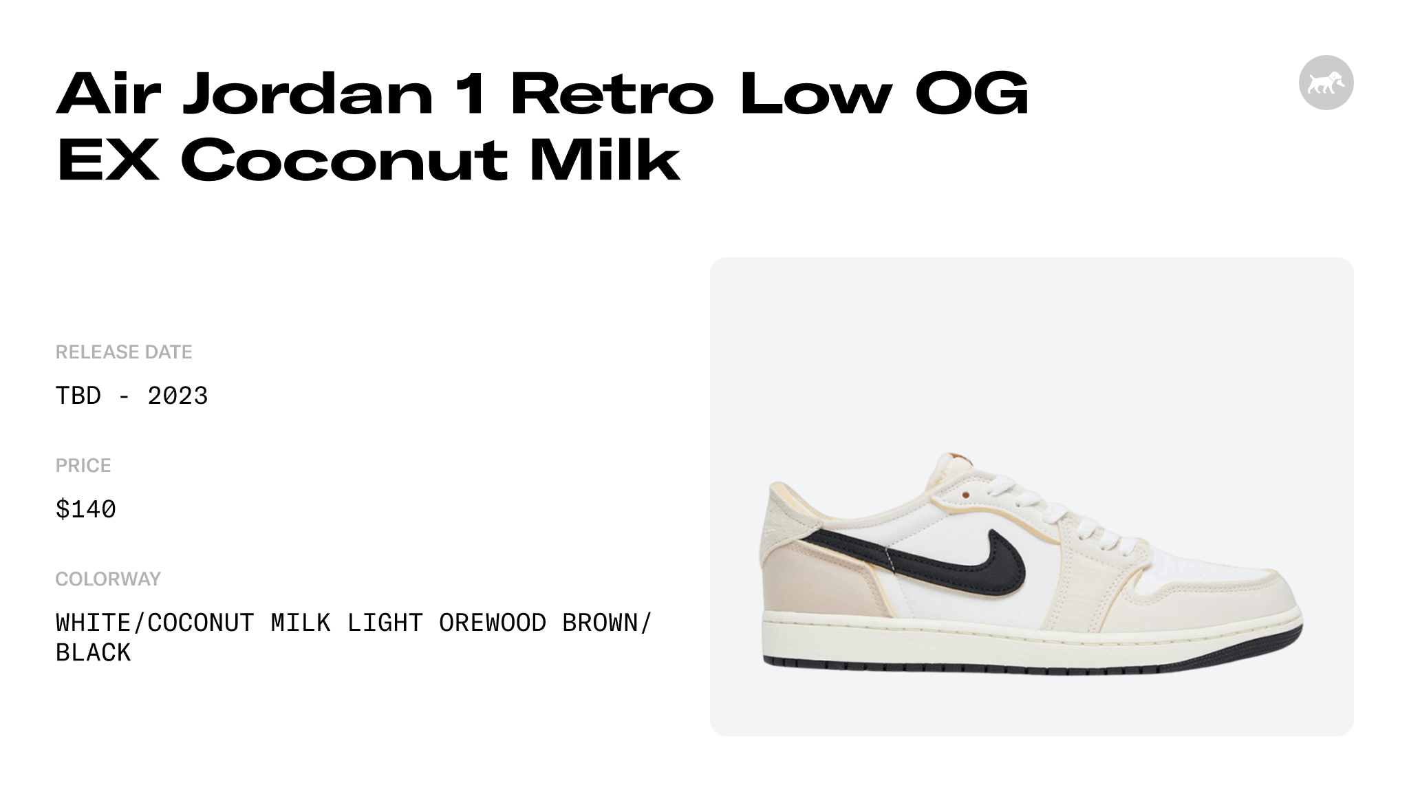Air Jordan 1 Low OG EX Coconut Milk DV0982-100