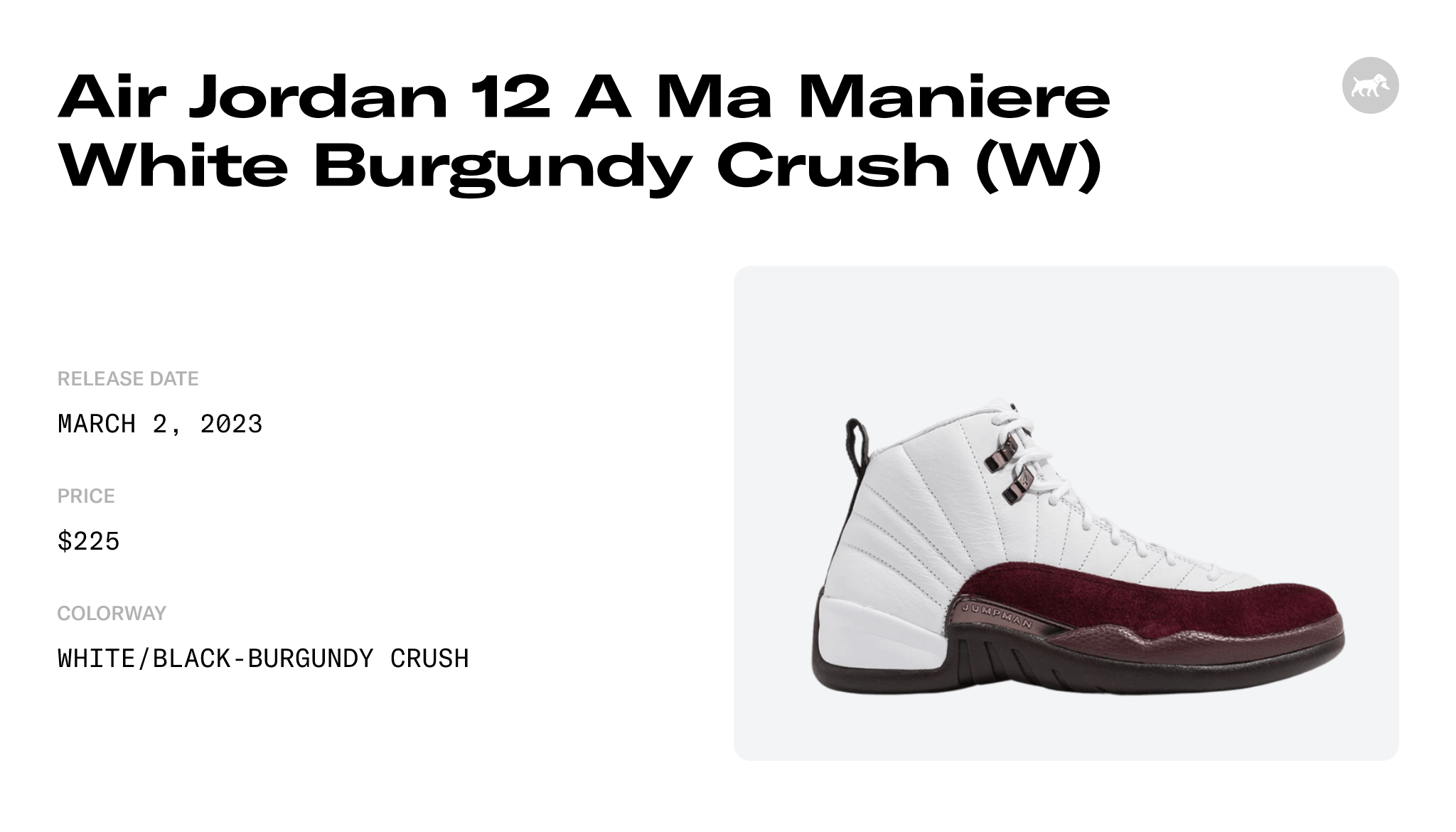 Air Jordan 12 A Ma Maniere White Burgundy Crush (W) - DV6989-100 ...