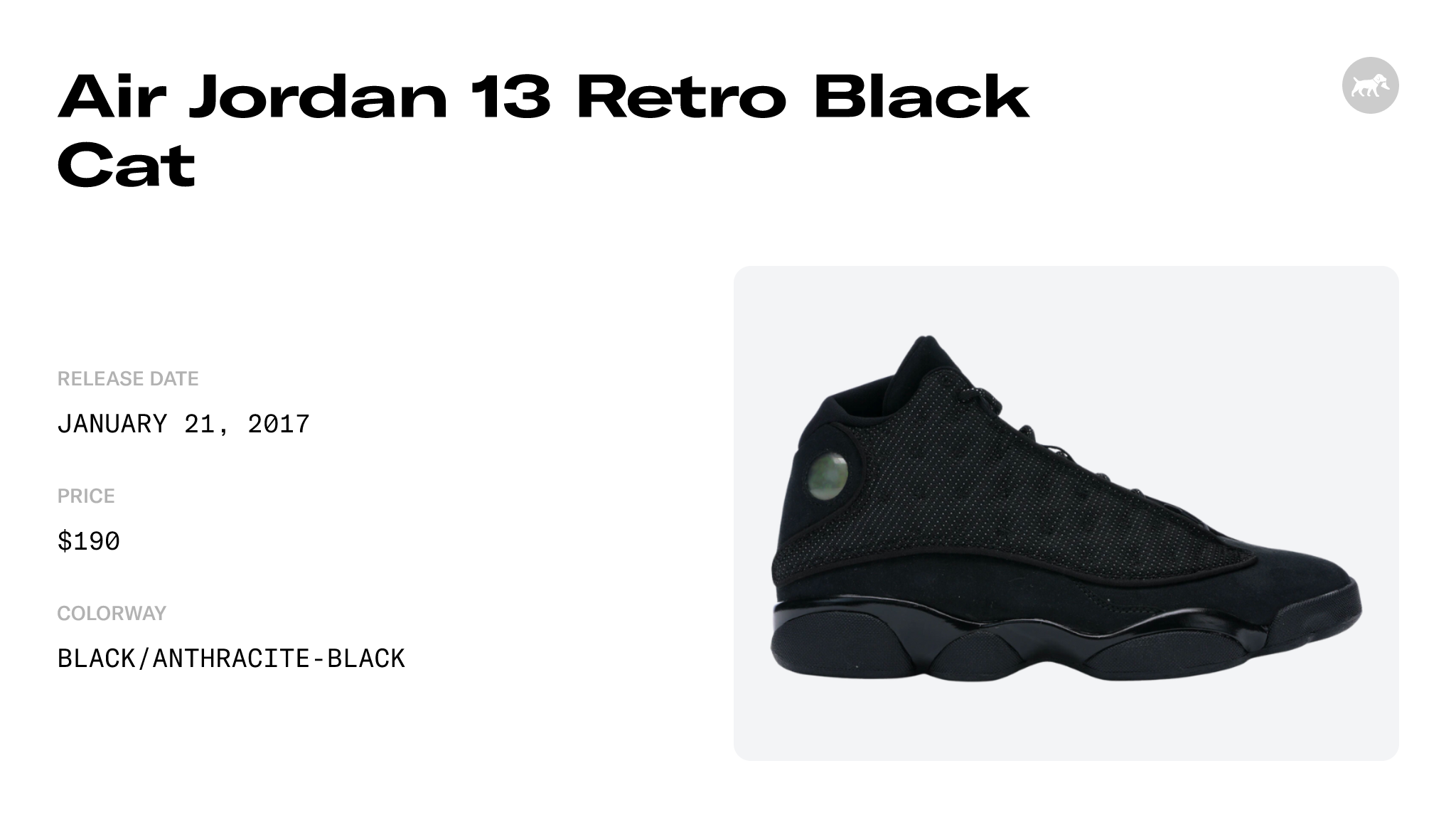 Air Jordan 13 Retro Black Cat - 414571-011 Raffles and Release Date