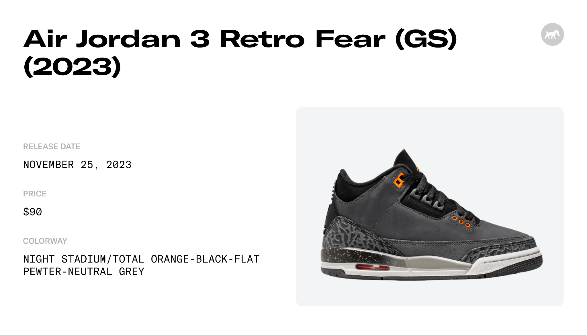 Air Jordan 3 Retro Fear (GS) (2023) - DM0967-080 Raffles and