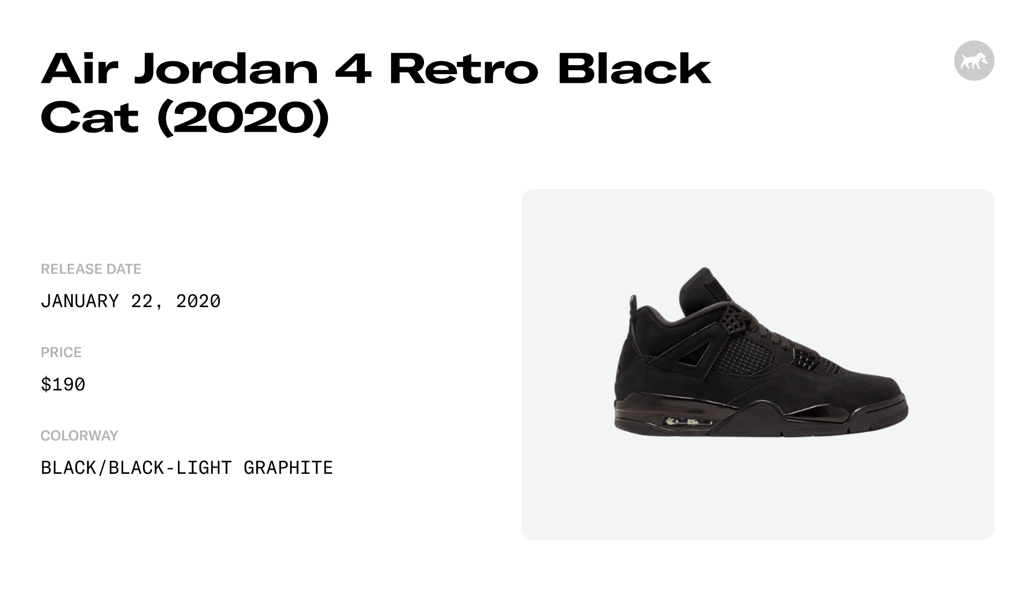 Air Jordan 4 Retro 'Black Cat' 2020 CU1110-010 - KICKS CREW