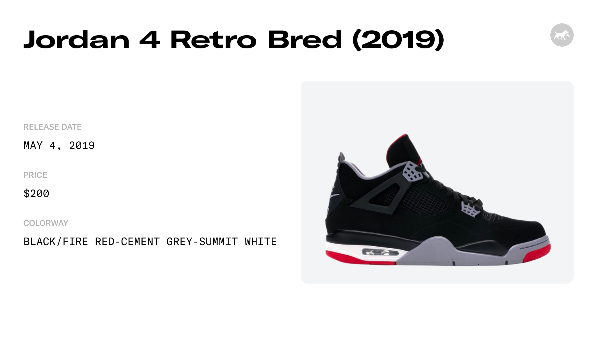 NEW Nike Air Jordan 4 Retro OG Bred Black Red Shoes (2019) 308497-060