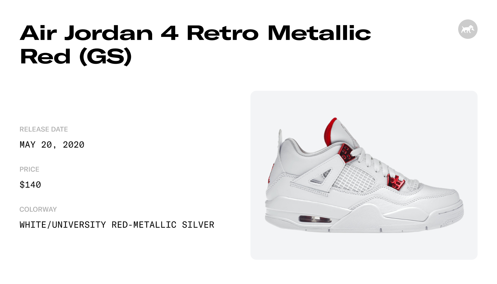 Air Jordan 4 Retro Metallic Red White University - CT8527-112