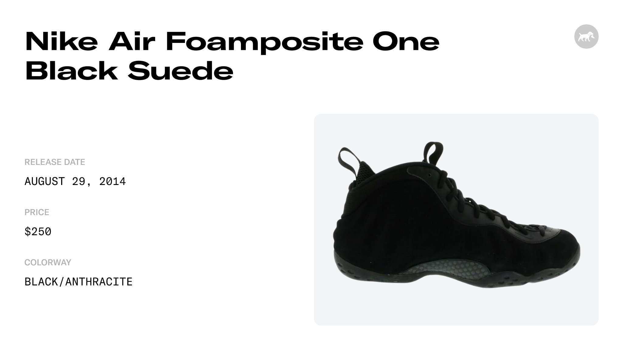Nike Air Foamposite One Black Suede - 575420-006 Raffles and Release Date