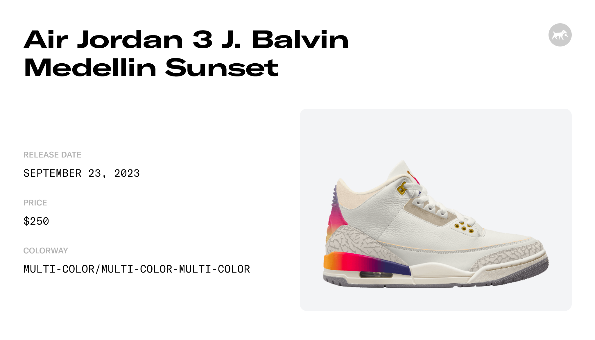 Air Jordan 3 J. Balvin Medellin Sunset (TD) Raffles and Release Date