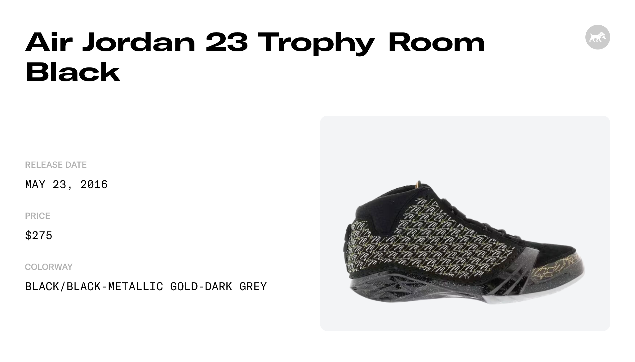 Air Jordan 23 Trophy Room Black - 853336-023 Raffles and Release Date