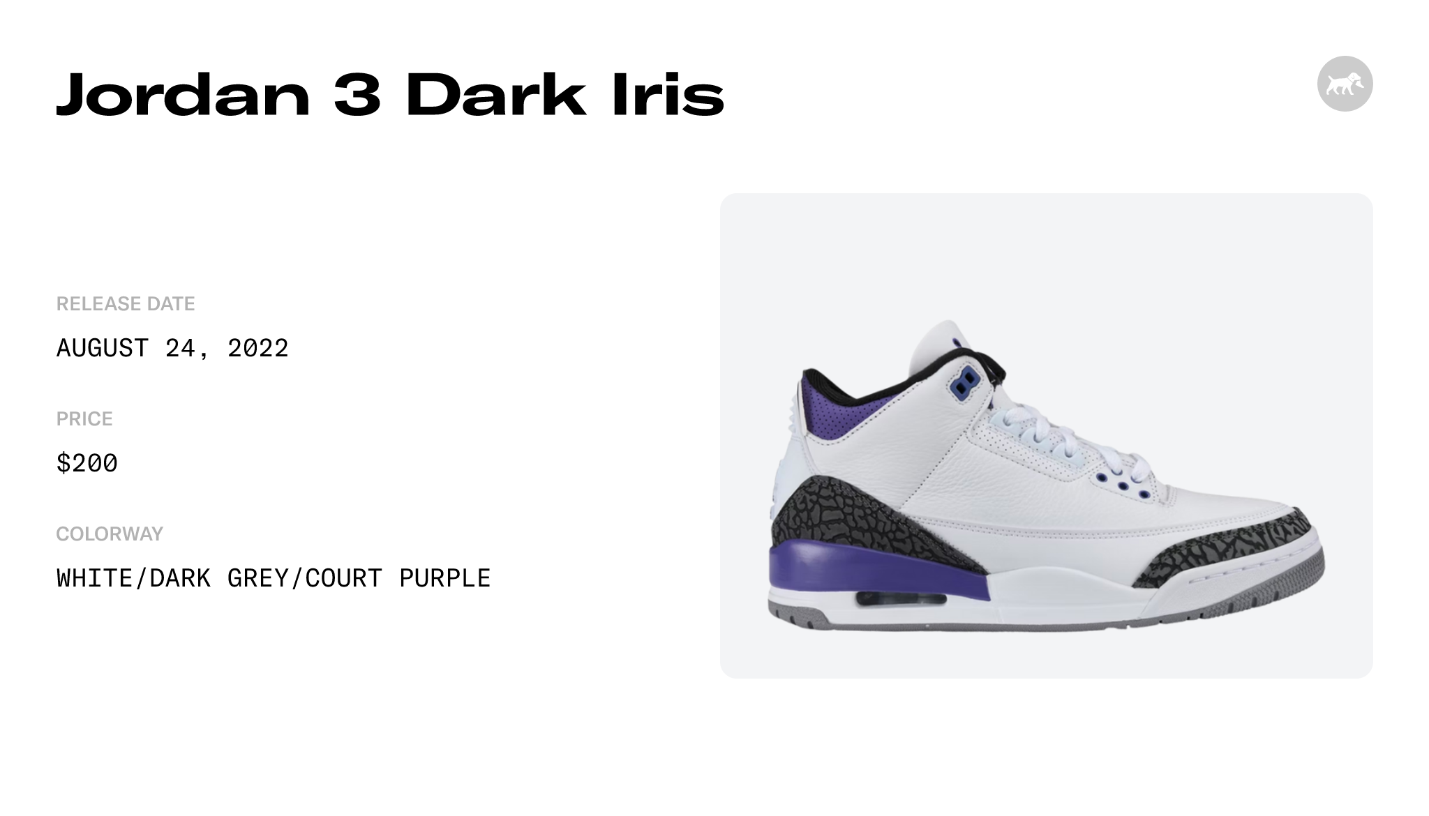 Air Jordan 3 Dark Iris CT8532-105 Release Date - Sneaker Bar Detroit