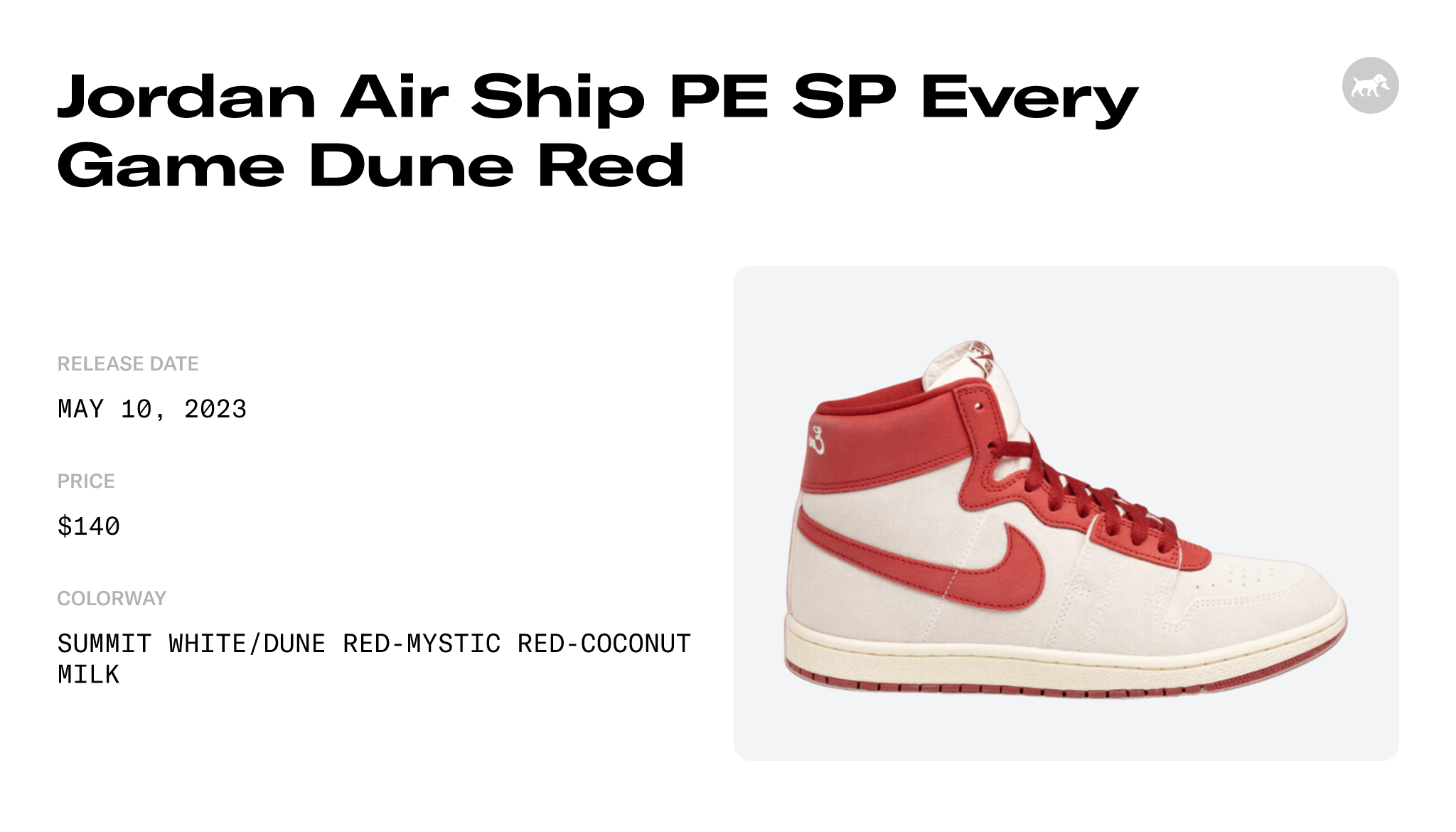 Jordan Air Ship PE SP Every Game Dune Red Raffles and Release Date