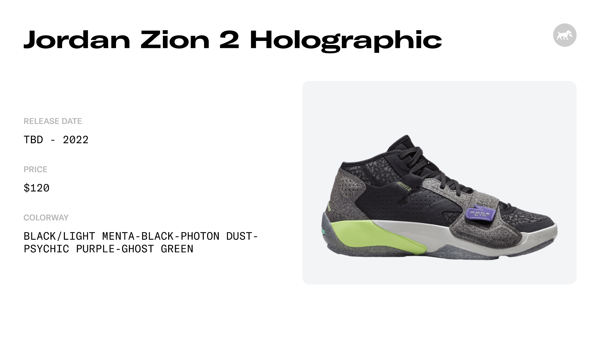 Jordan Zion 2 Holographic - DV0548-030 Raffles and Release Date