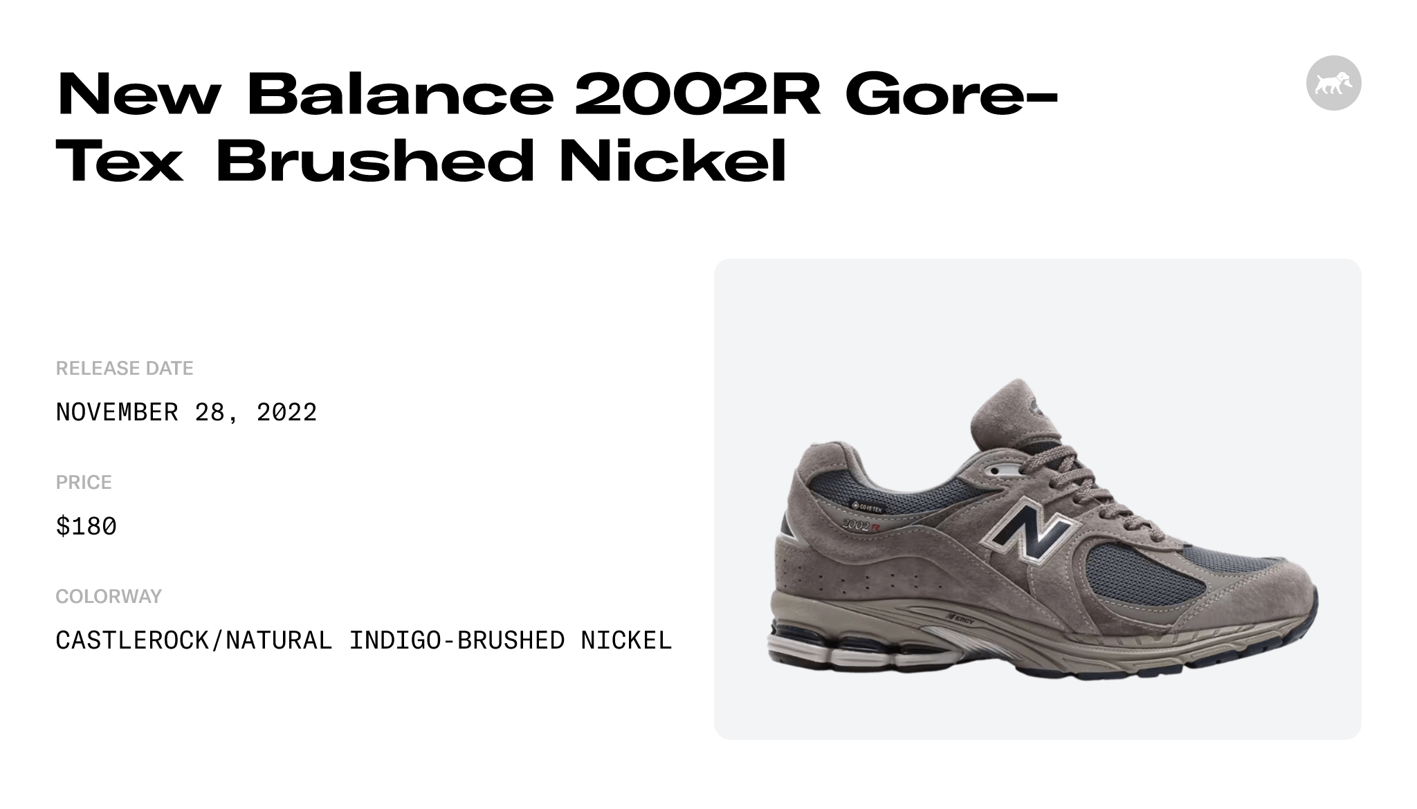 New Balance 2002R Gore-Tex Brushed Nickel - M2002RXC Raffles and