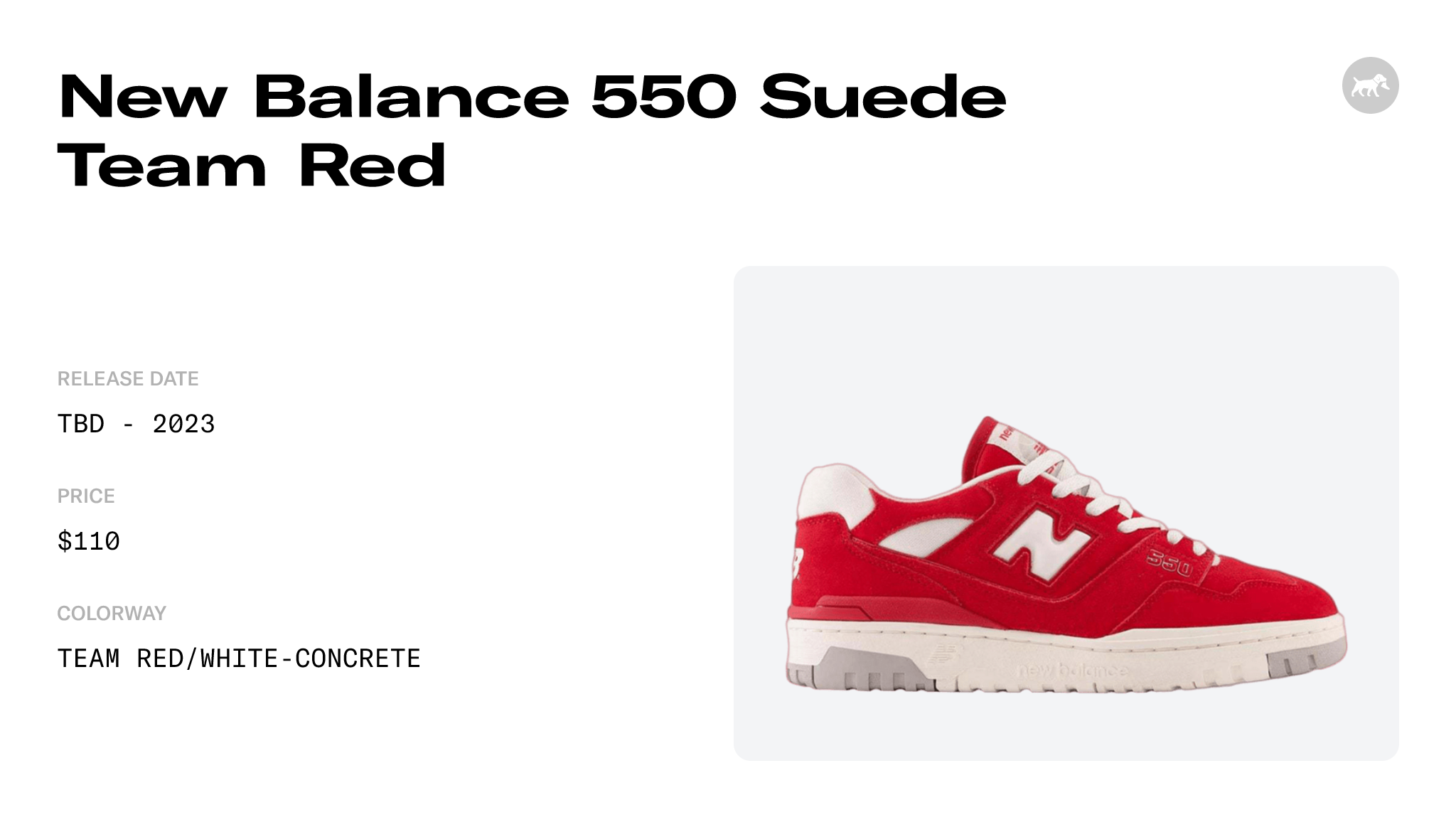 New Balance 550 Team Red BB550VND
