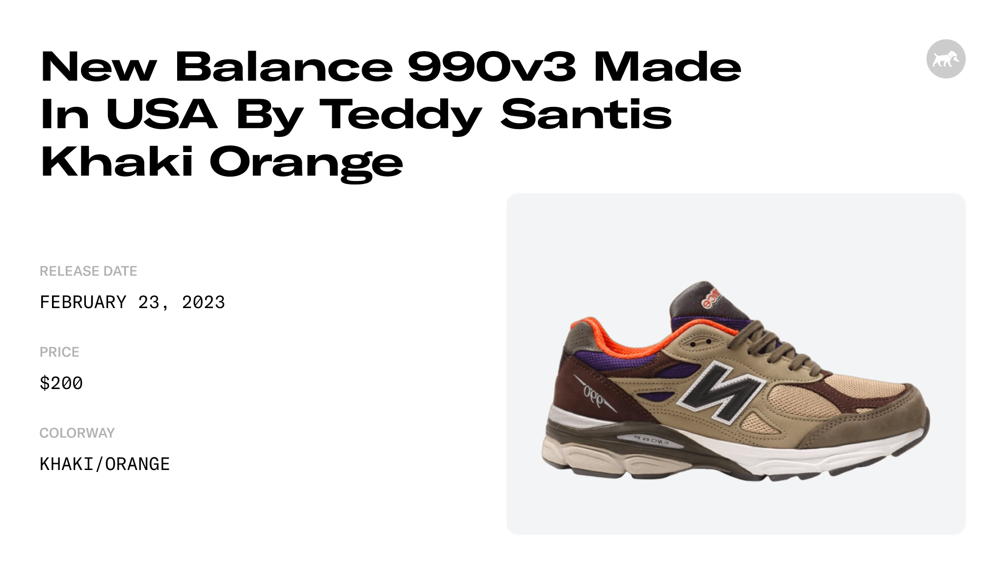 New Balance 990v3 Made In USA By Teddy Santis Khaki Orange 