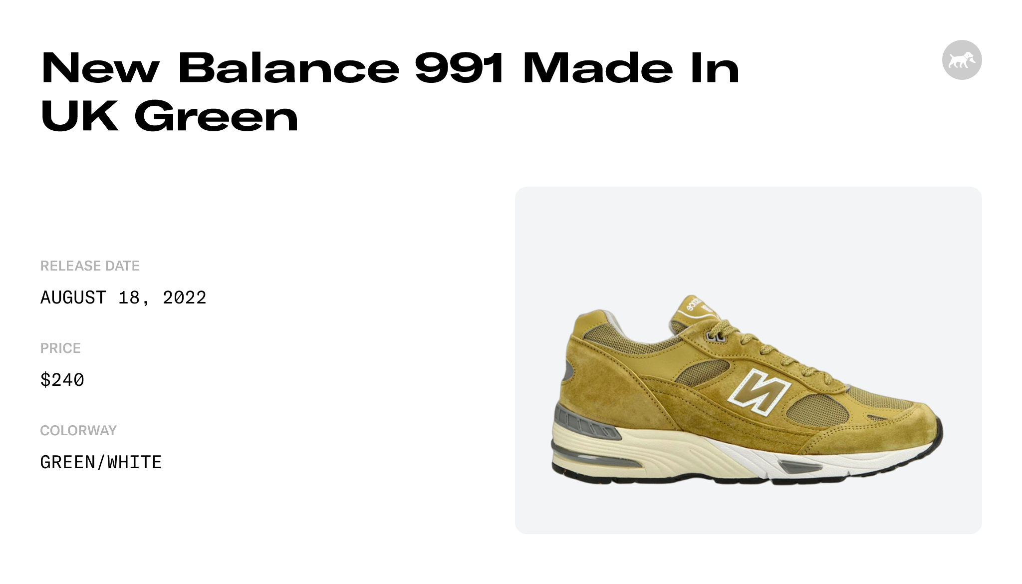 New Balance 991 Made In UK Green - M991GGW Raffles and Release Date