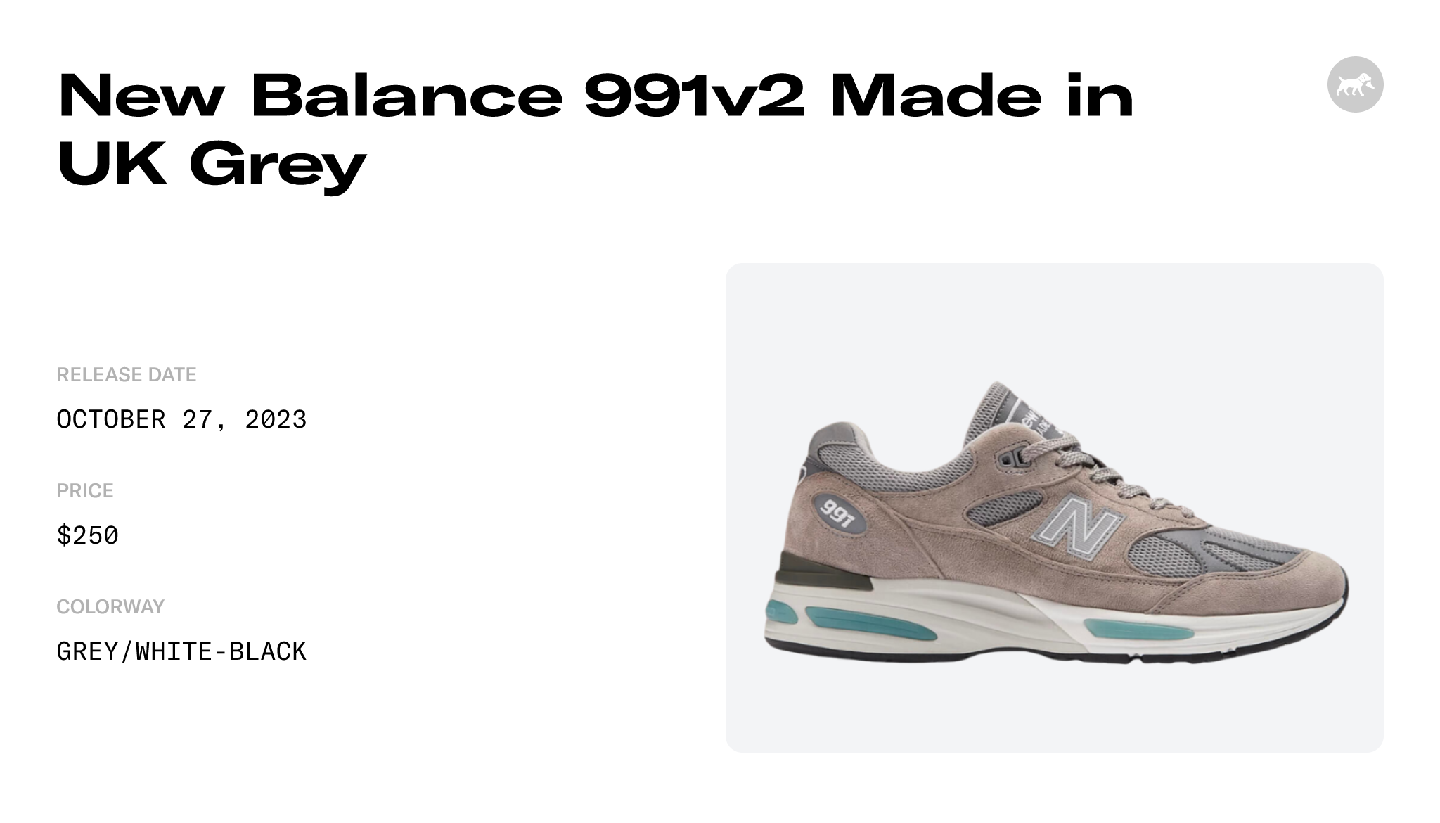 New Balance 991v2 Made in UK Grey - U991GL2 Raffles and Release Date