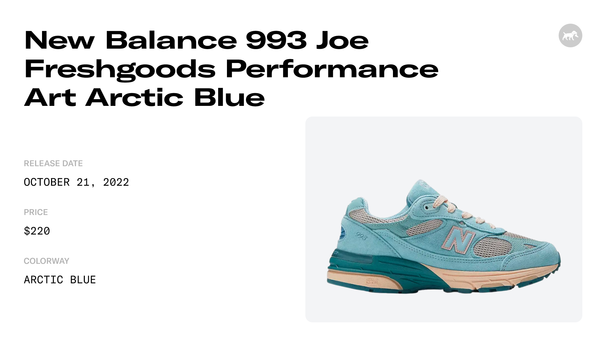 New Balance 993 Joe Freshgoods Performance Art Arctic Blue Raffles