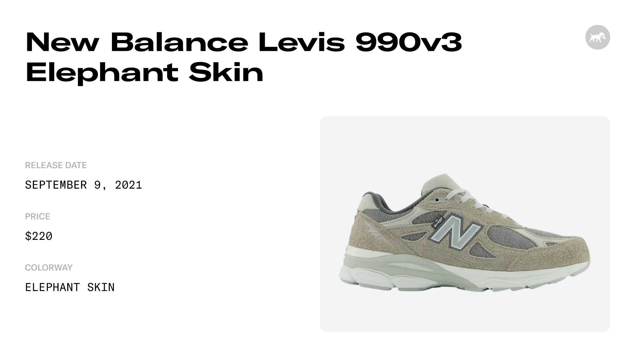 New Balance Levis 990v3 Elephant Skin - M990LV3 Raffles and Release Date