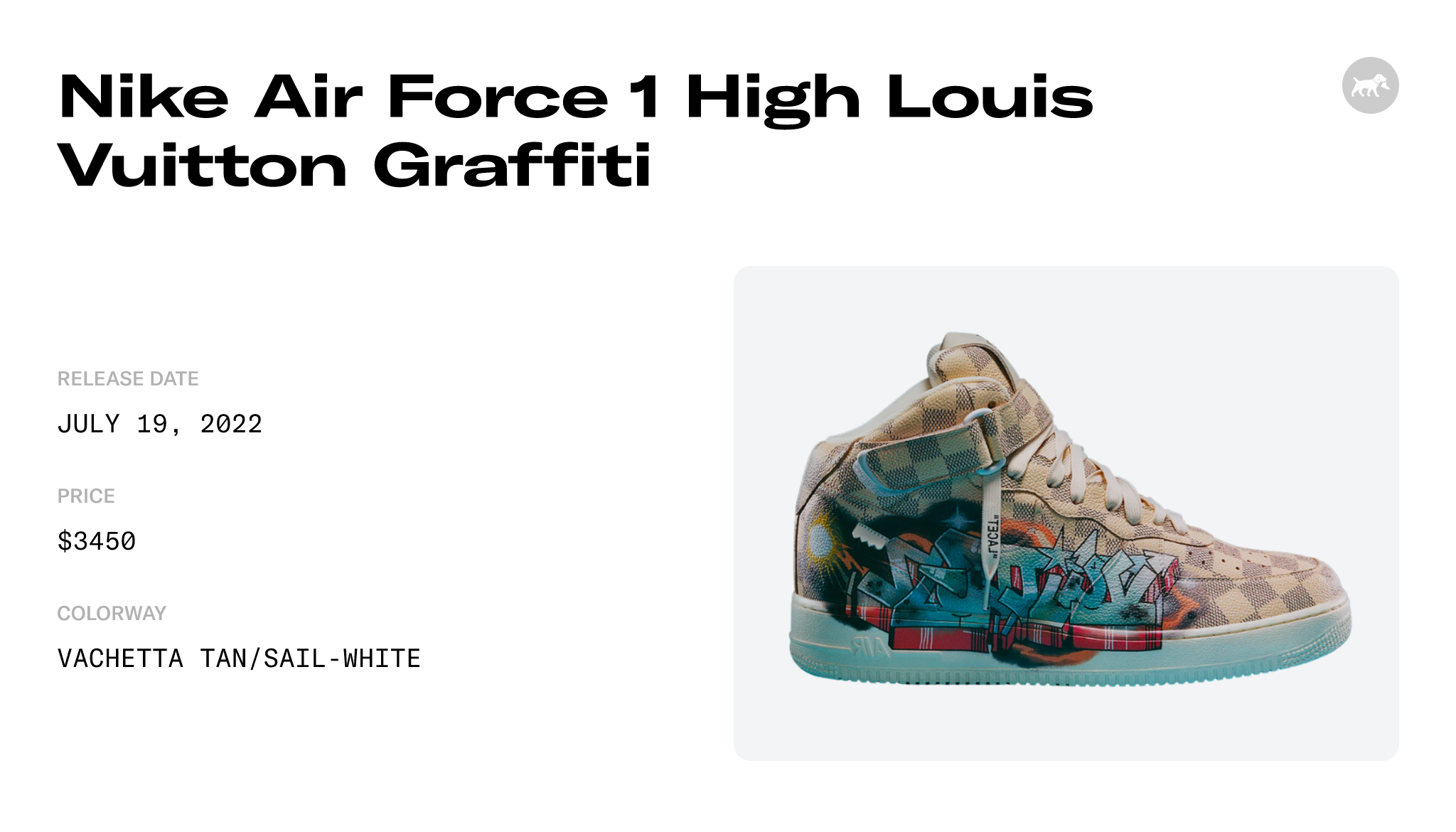Louis Vuitton x Nike Air Force 1 Mid Graffiti | Size 8, Sneaker in Multicolor/Grey/Beige
