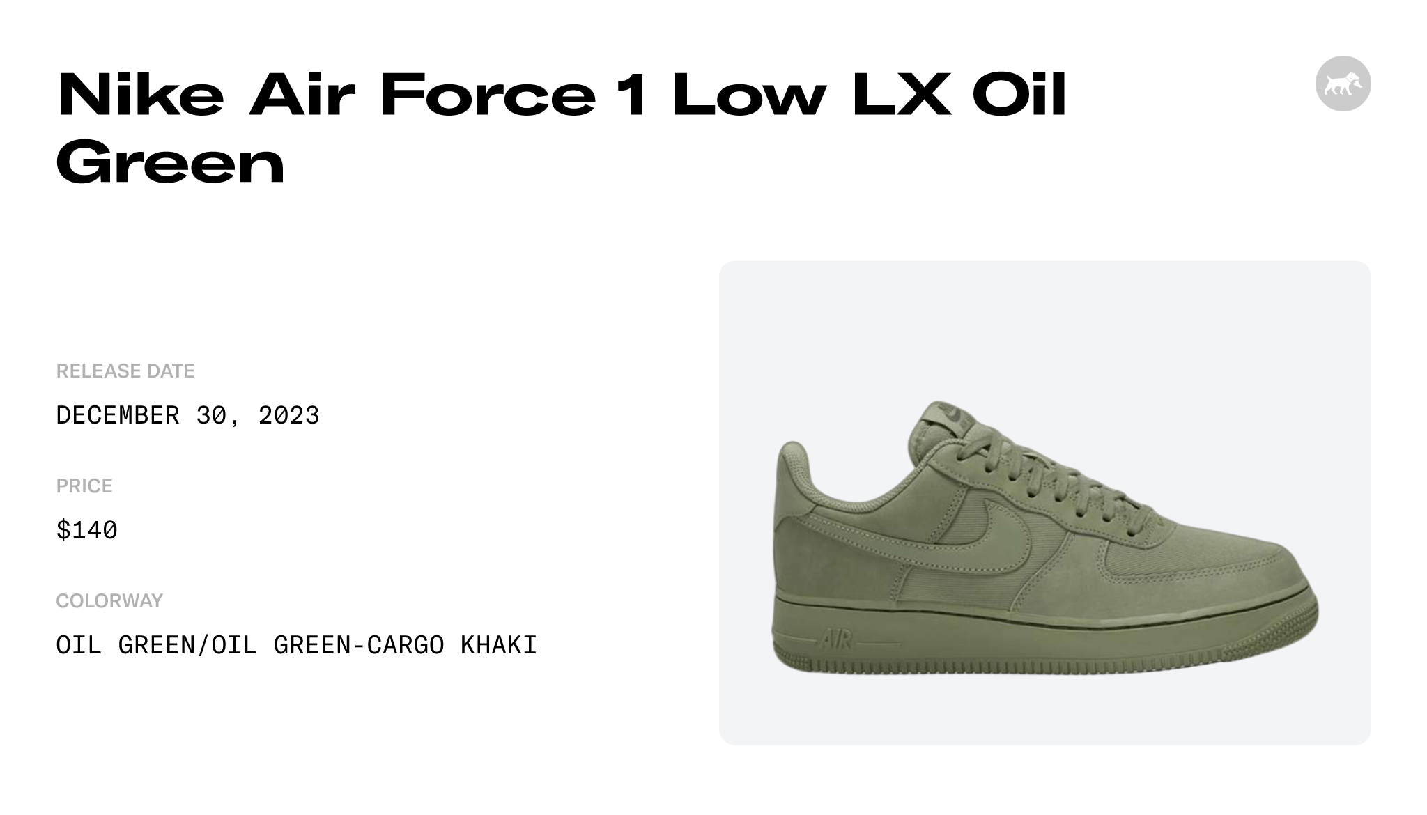 Nike Air Force 1 Low PRM Oil Green FB8876-300