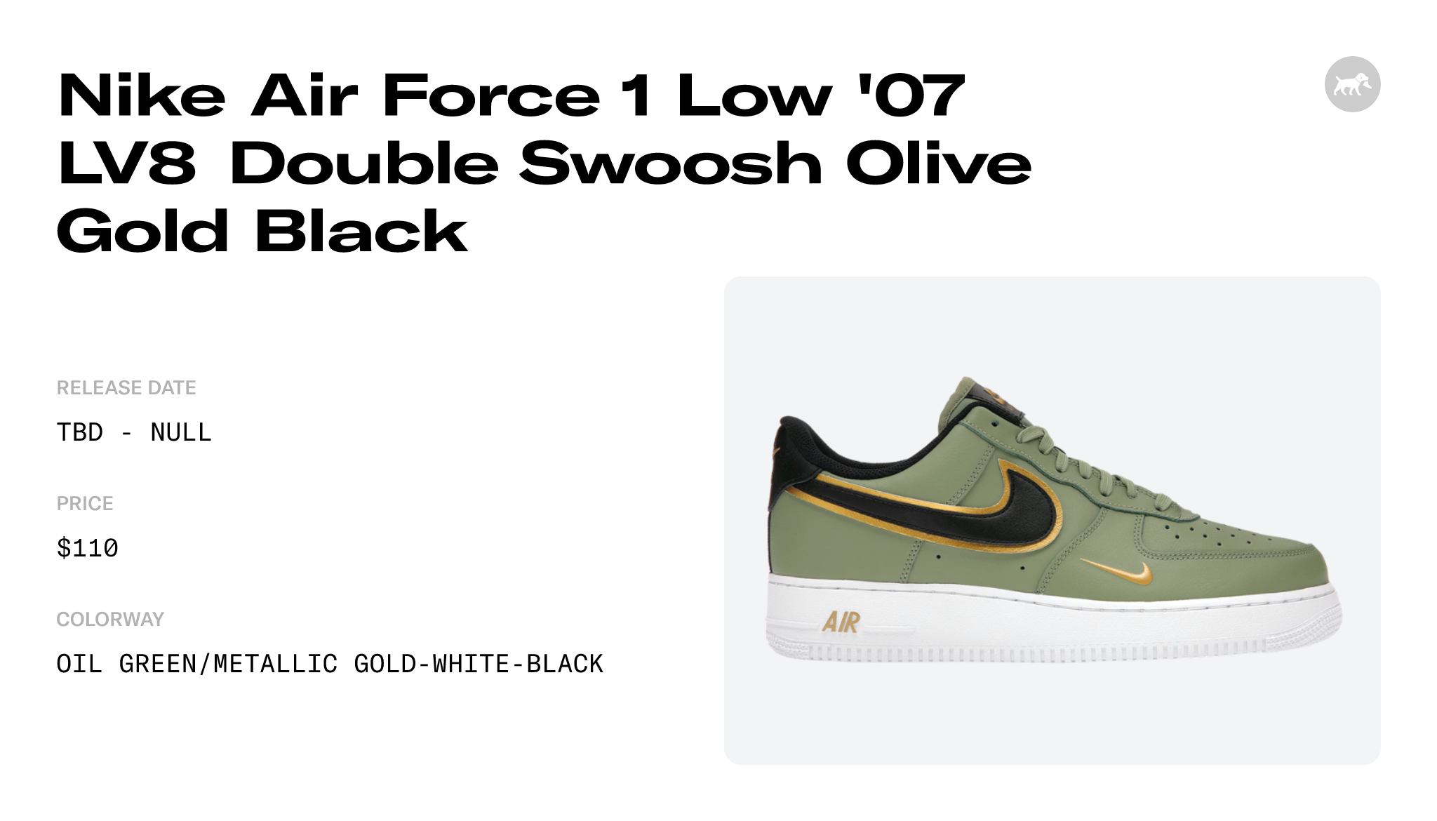 Nike Air Force 1 07 LV8 Double Swoosh White Metallic Gold DA8481-100