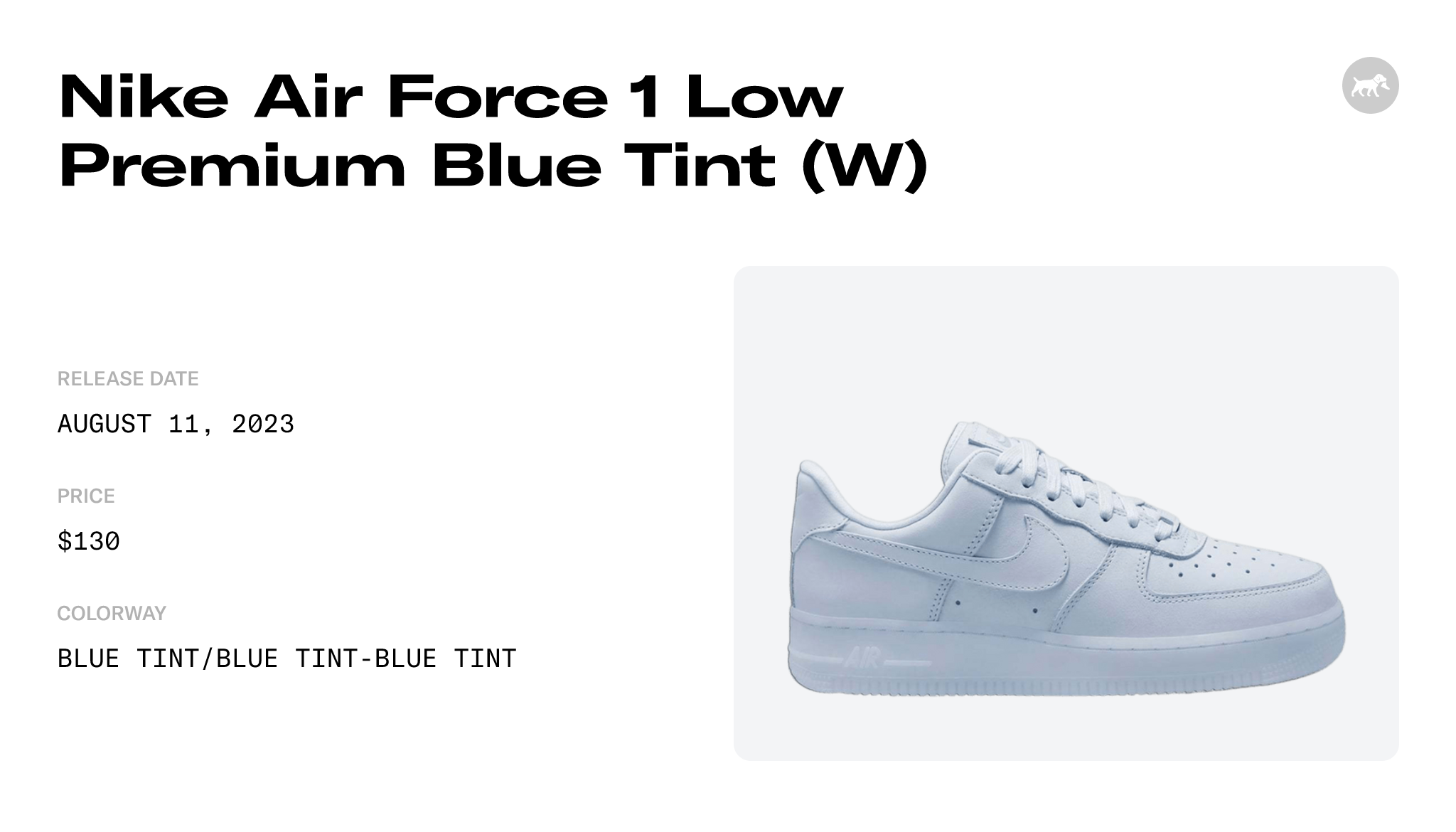 PreOrder Nike Air Force 1 Low '07 PRM 'Blue Tint' Women's US Size