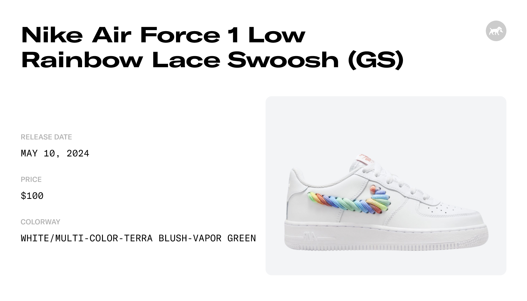 Nike Air Force 1 Low Rainbow Lace Swoosh (GS) - FQ4948-100 Raffles and  Release Date