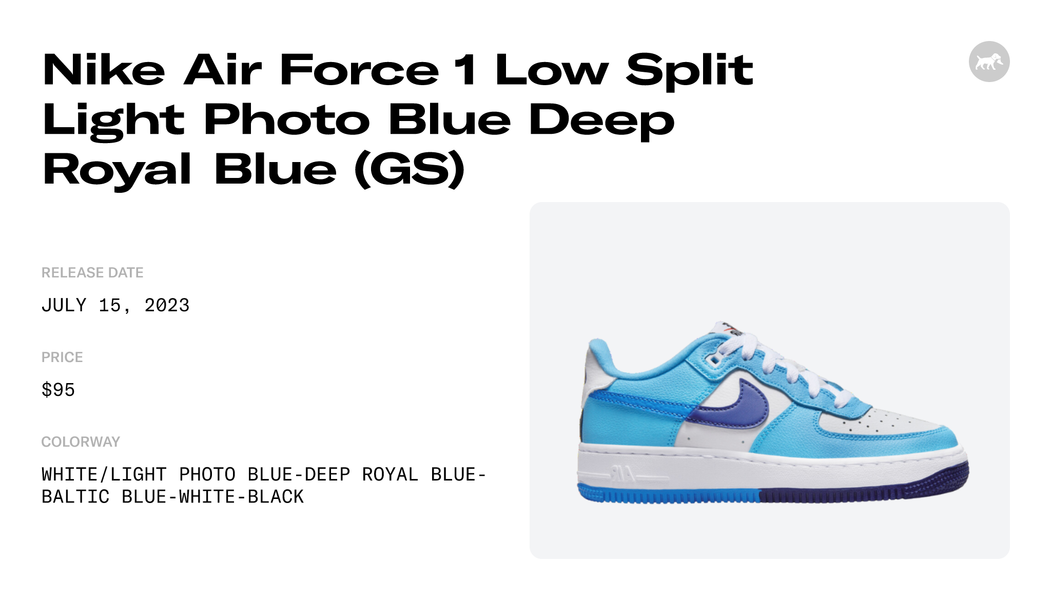 Nike Air Force 1 LV8 2 GS White/Light Photo Blue DZ2660-100 Sz 7Y