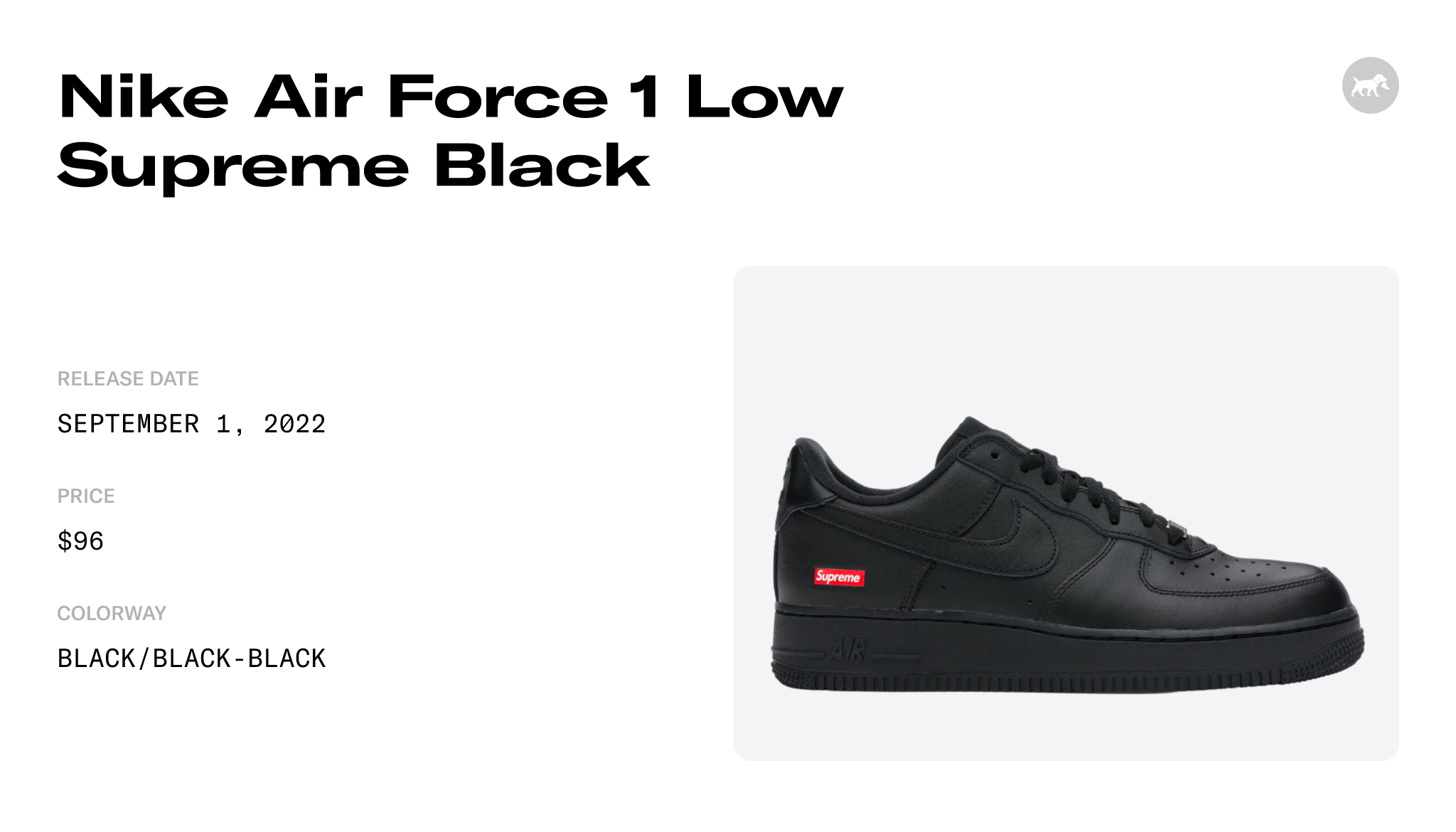 Nike Air Force 1 Low Supreme Box Logo Black