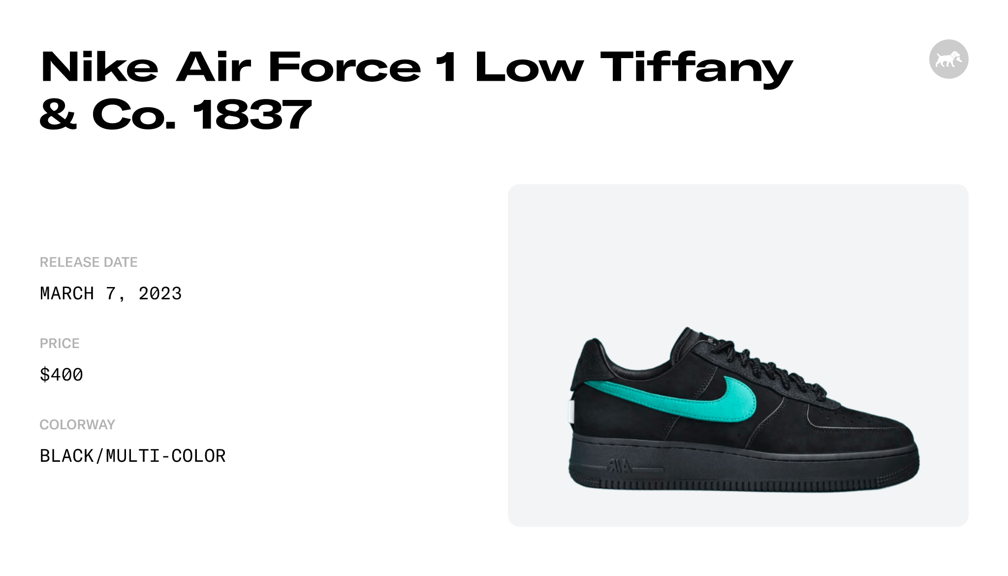 Nike/Tiffany Air Force 1 1837