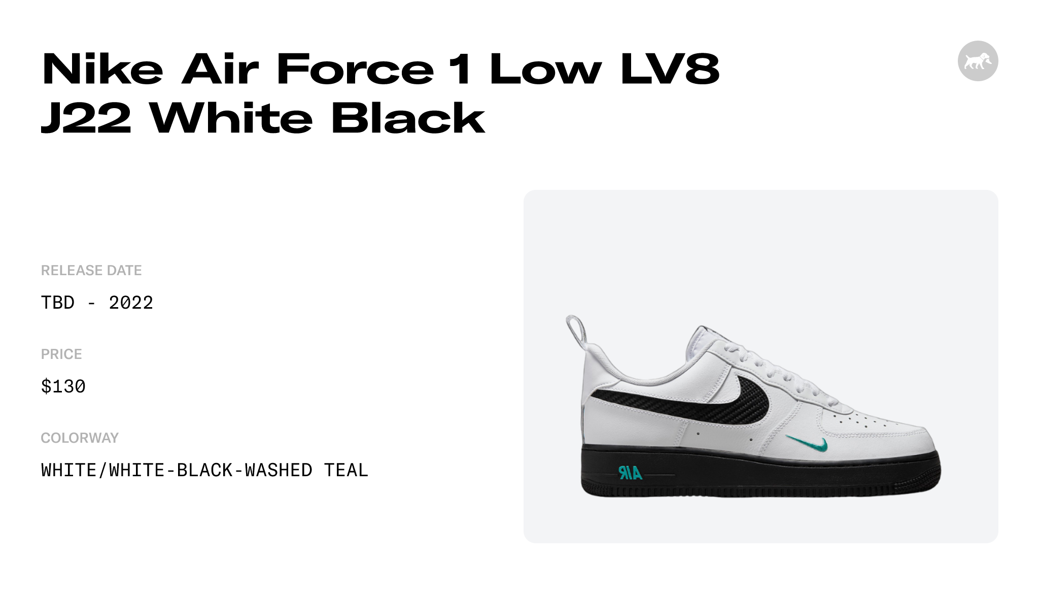 Mens Nike Air Force 1 '07 LV8 J22 - DR0155 100 - White Black