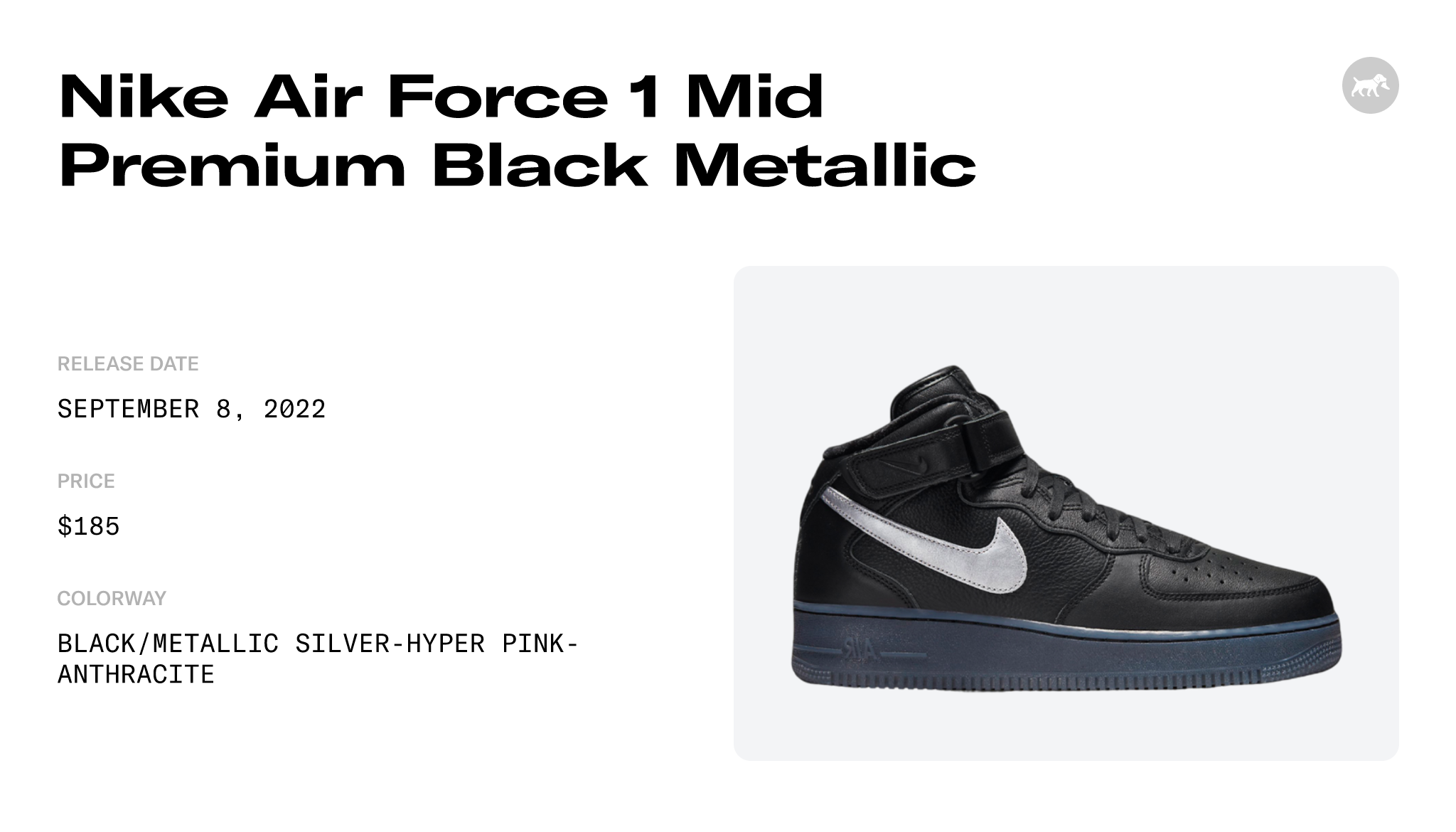 Nike Air Force 1 Mid Premium 'Black Metallic Silver' Dx3061-001