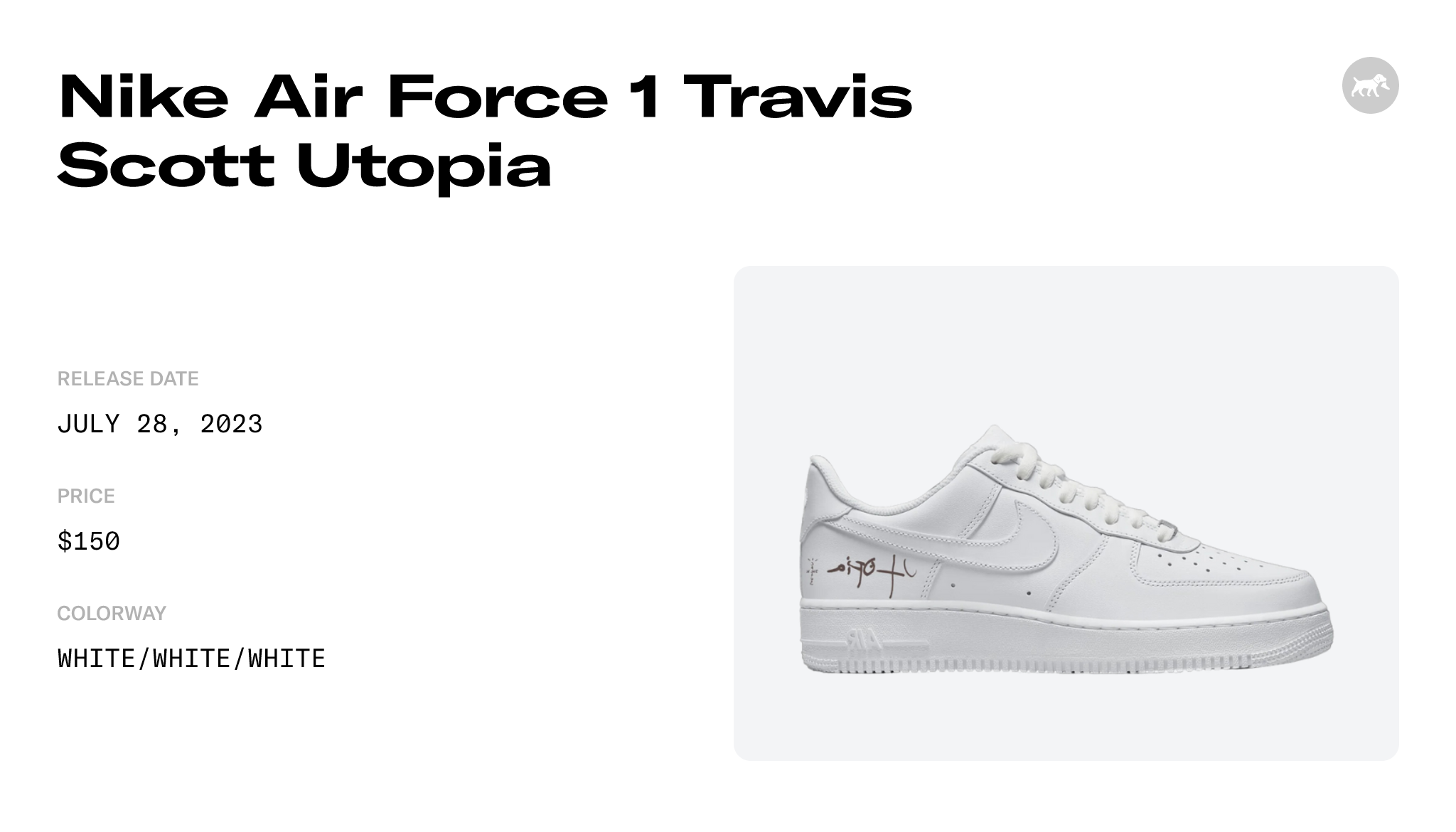 Travis Scott releases ultra-simple Utopia Nike Air Force 1