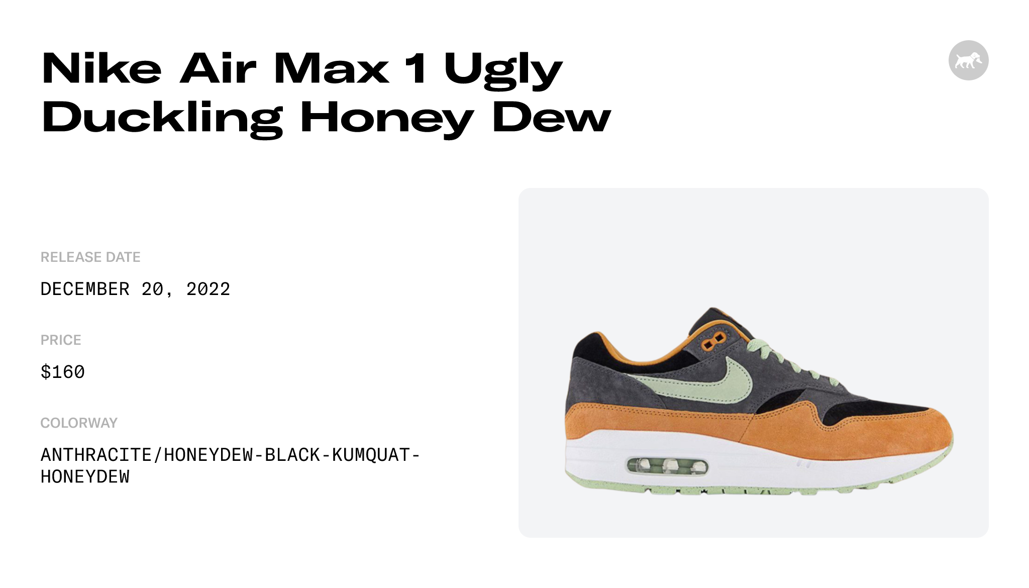 Nike Air Max 1 Honey Dew Ugly Duckling