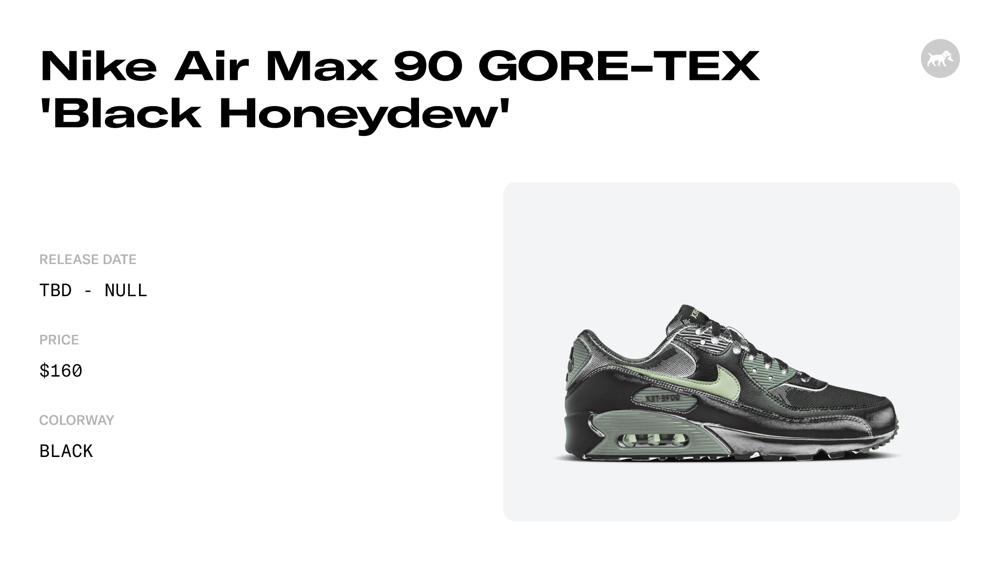 Nike Air Max 90 GORE-TEX 'Black Honeydew' - FD5810-001 Raffles and ...
