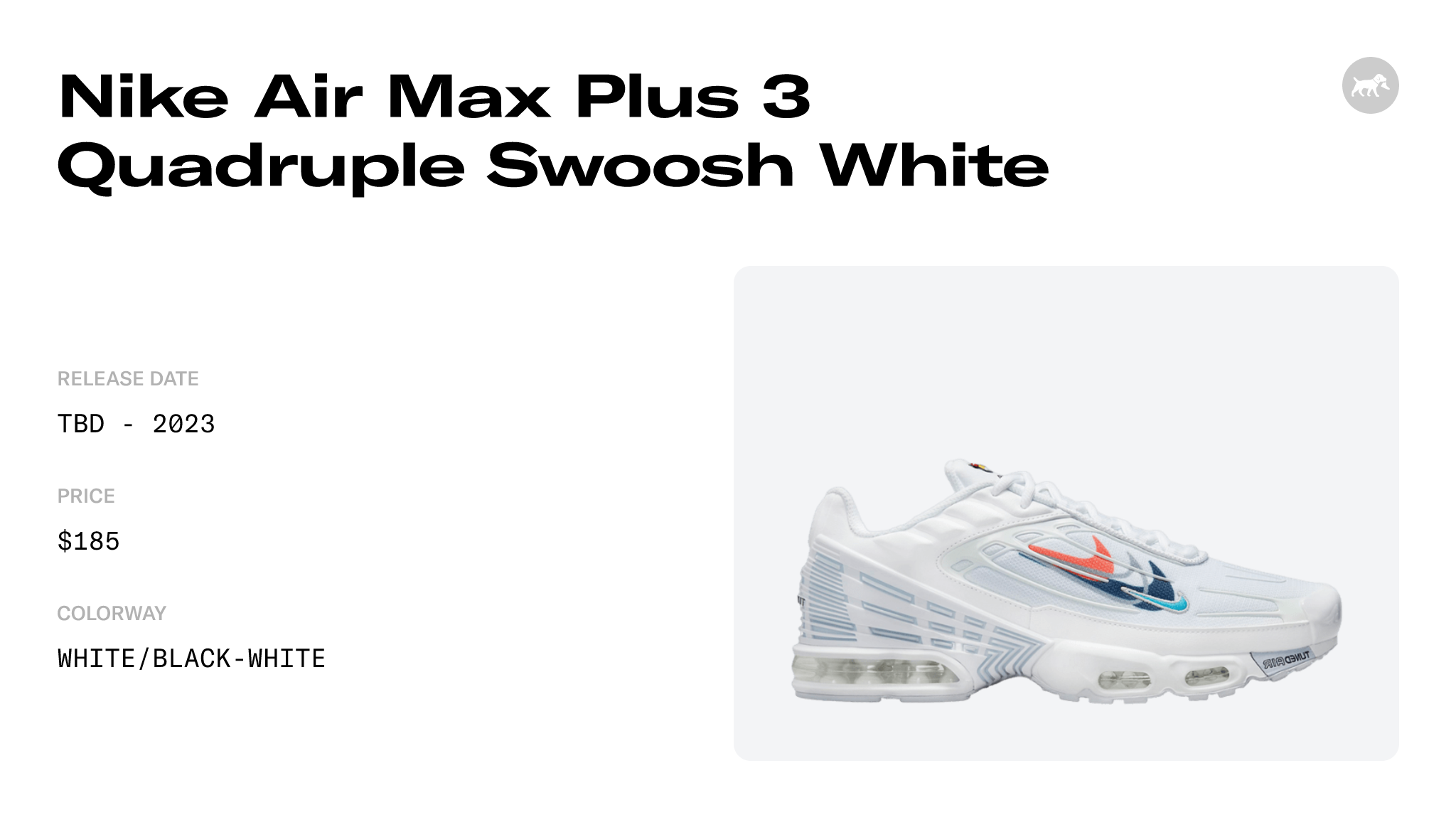 Nike Air Max Plus 3 Quadruple Swoosh White - FJ4225-100 Raffles and ...