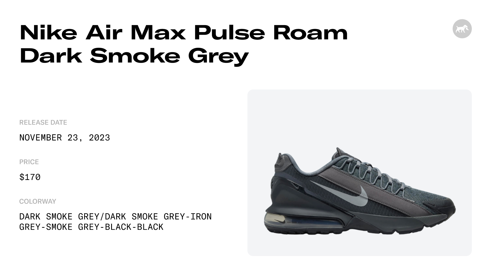 Nike Air Max Pulse Roam Steals The Show In 'Dark Grey Smoke' - Fastsole